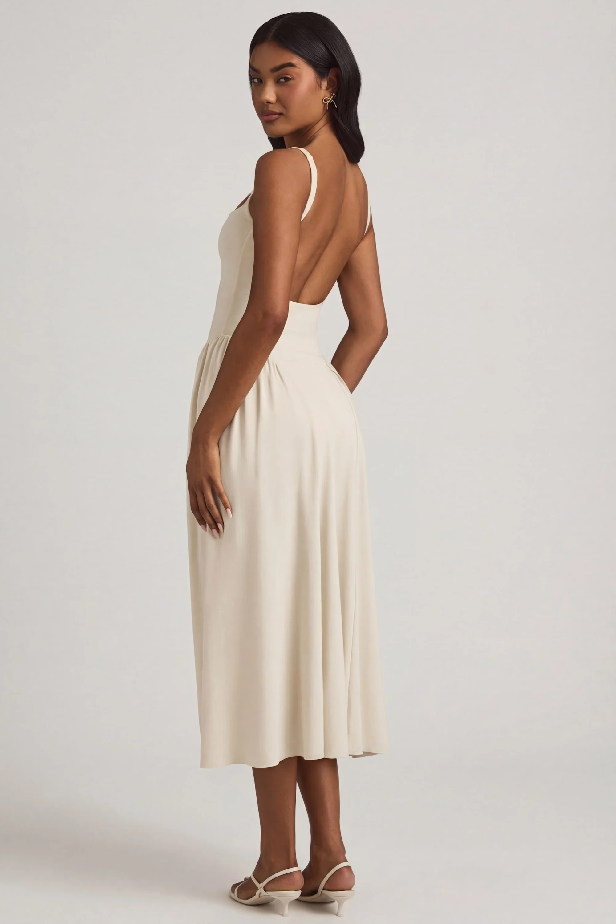 Modal A-Line Midaxi Dress in Ivory - Image 2