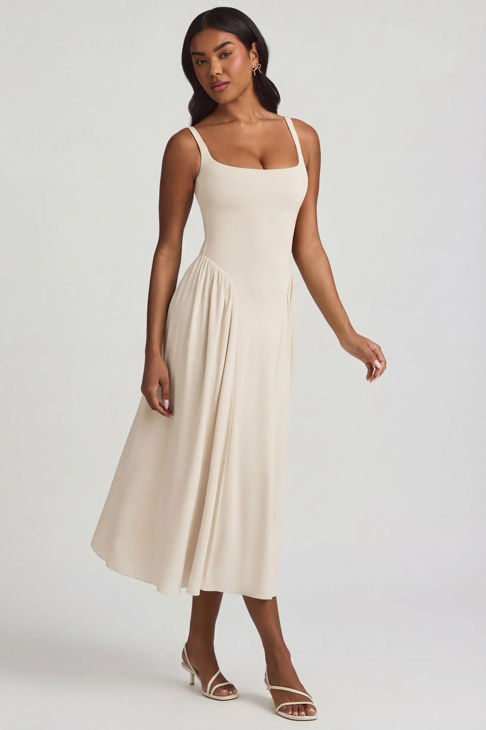 Modal A-Line Midaxi Dress in Ivory - Image 5