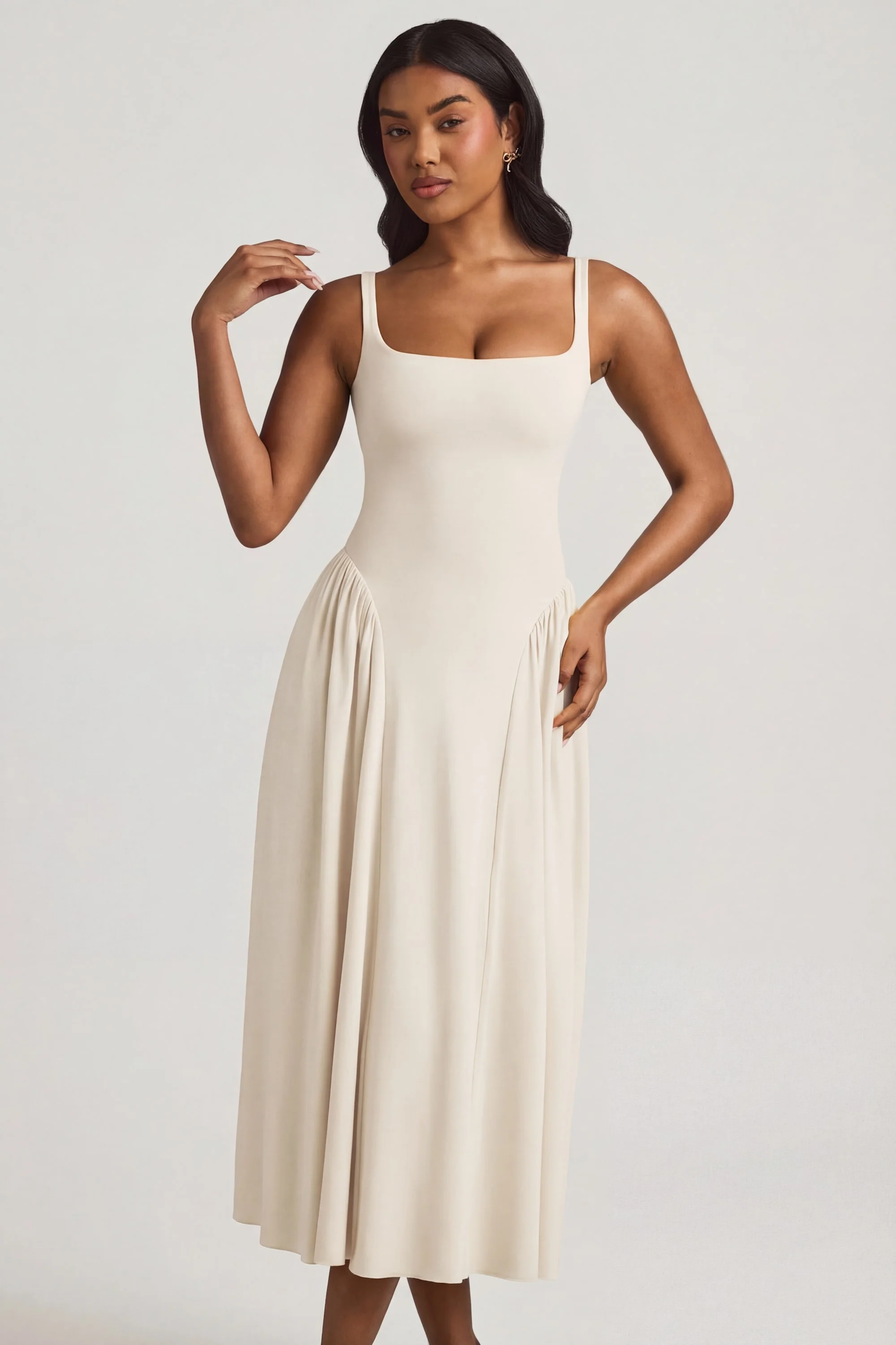 Modal A-Line Midaxi Dress in Ivory - Image 6