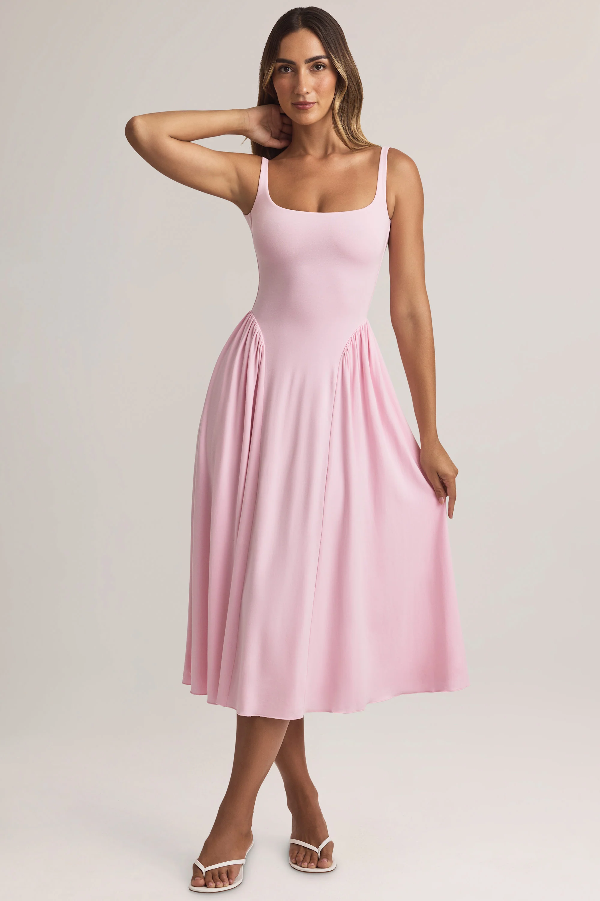 Modal A-Line Midaxi Dress in Pastel Pink - Image 6