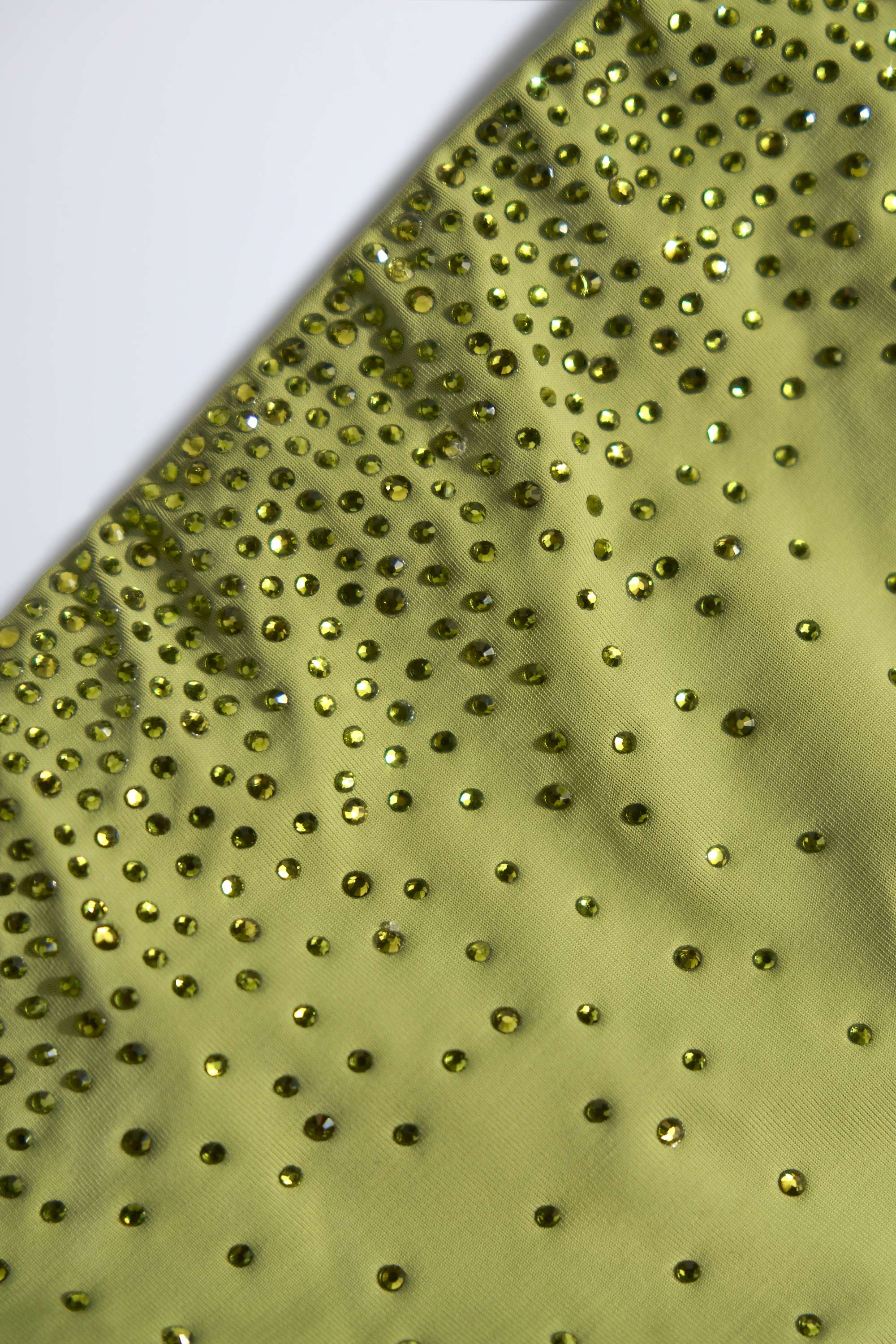 Embellished Cut-Out Swimsuit in Olive Green - Image 5
