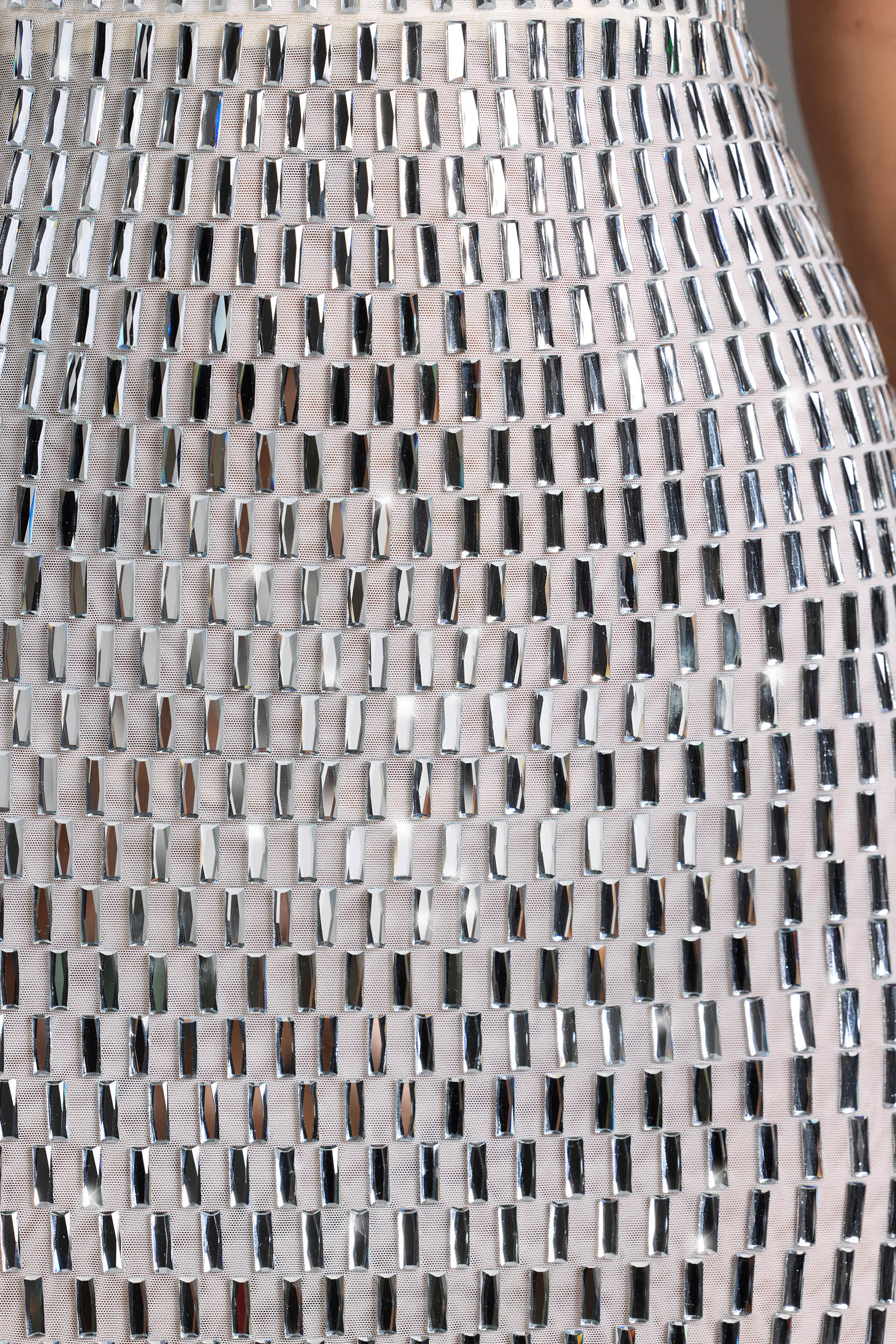 Embellished Bandeau Mini Dress in White - Image 5