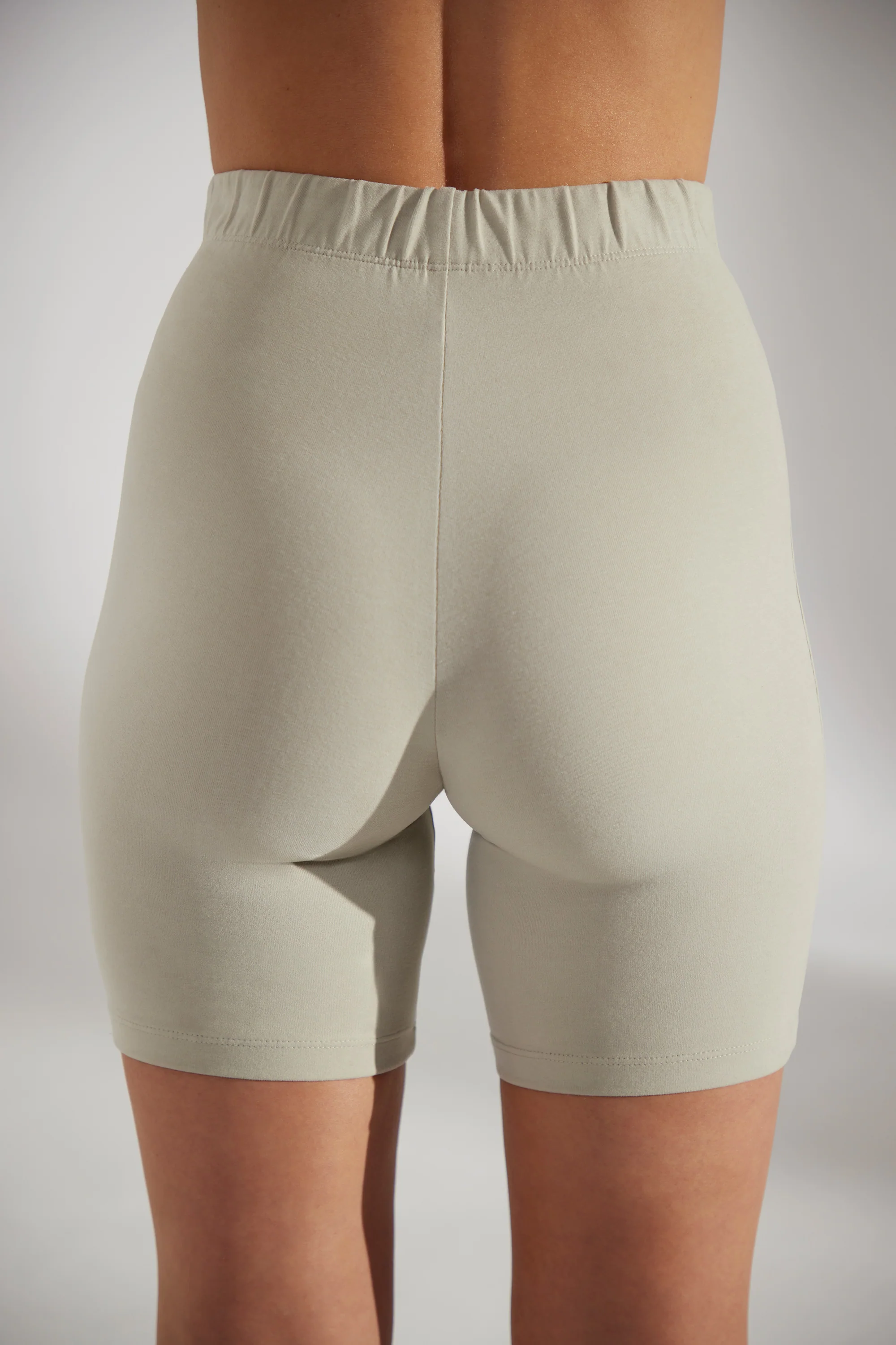 Soft Cotton Biker Shorts in Limestone - Image 6