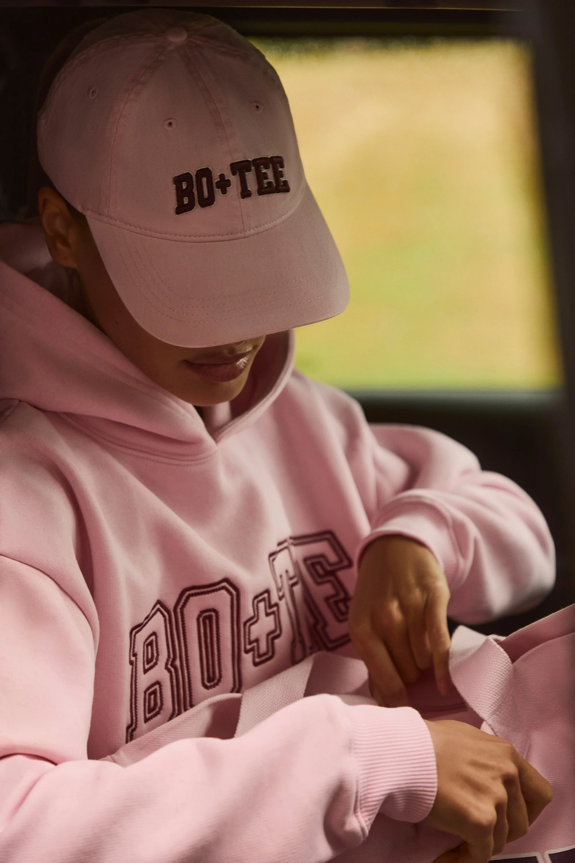 Baseball Cap in Powder Pink - Image 4