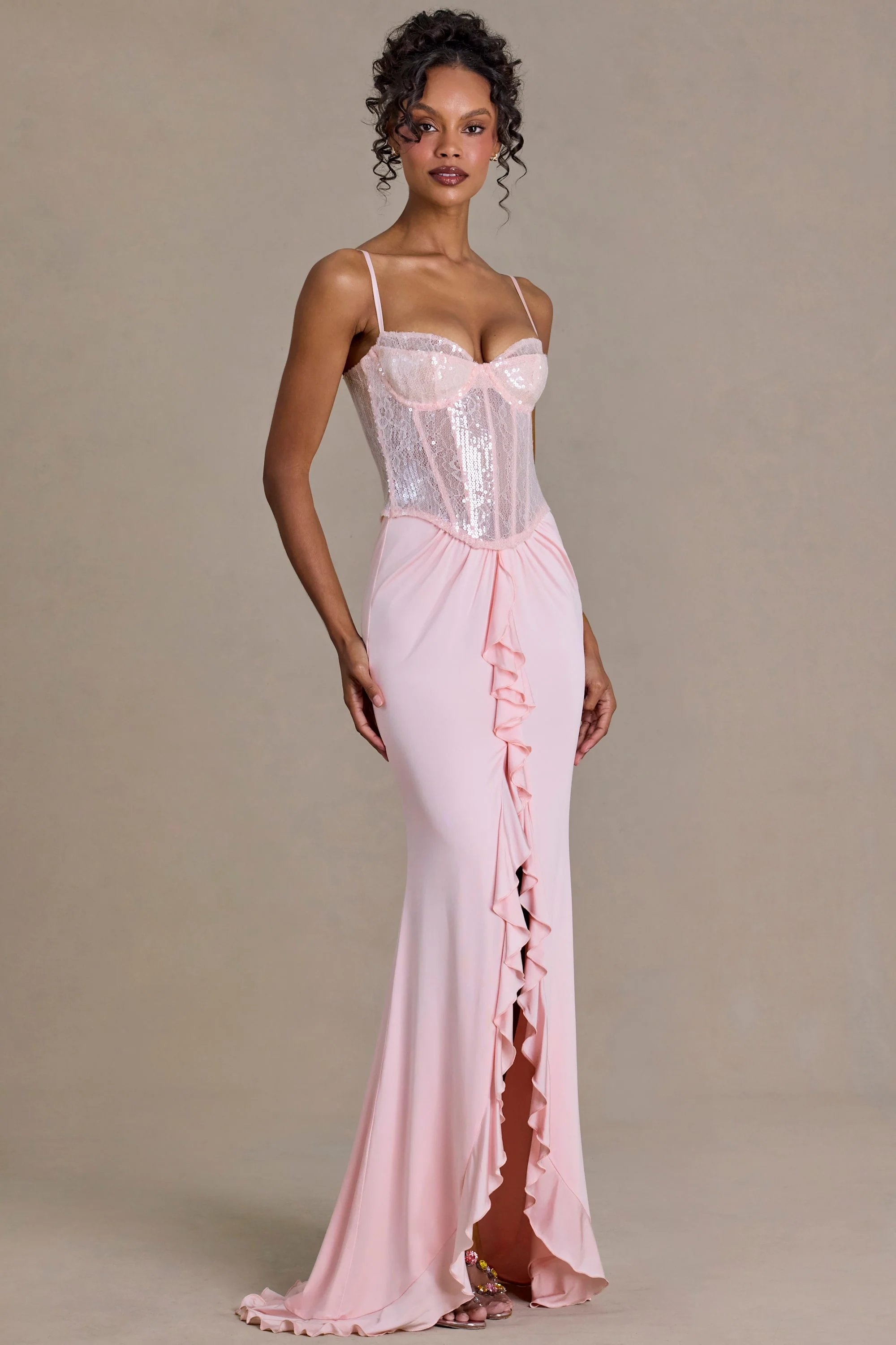 Embellished Lace Corset Gown in Blossom - Image 8