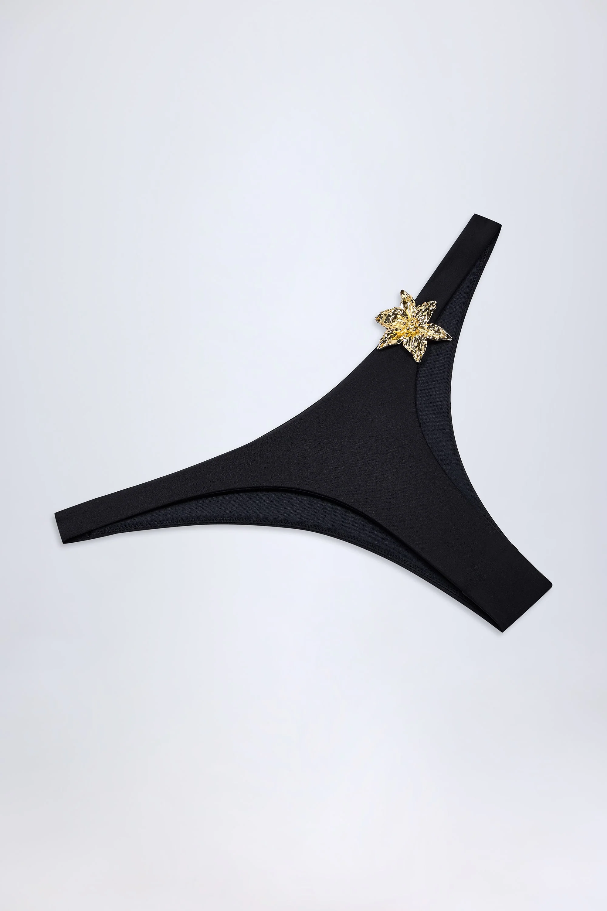Hardware-Detail Cheeky Bikini Bottoms in Black - Image 5