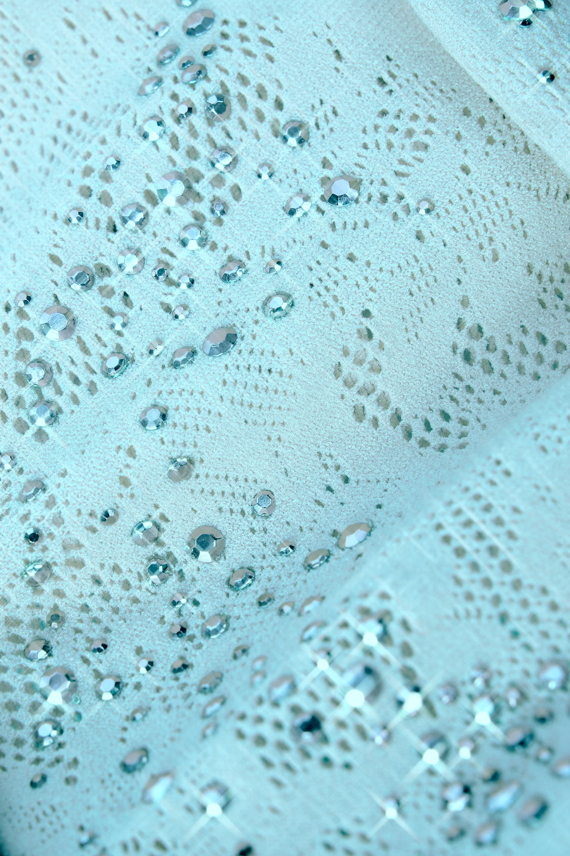 Embellished High-Waist Shorts in Ice Blue - Image 12