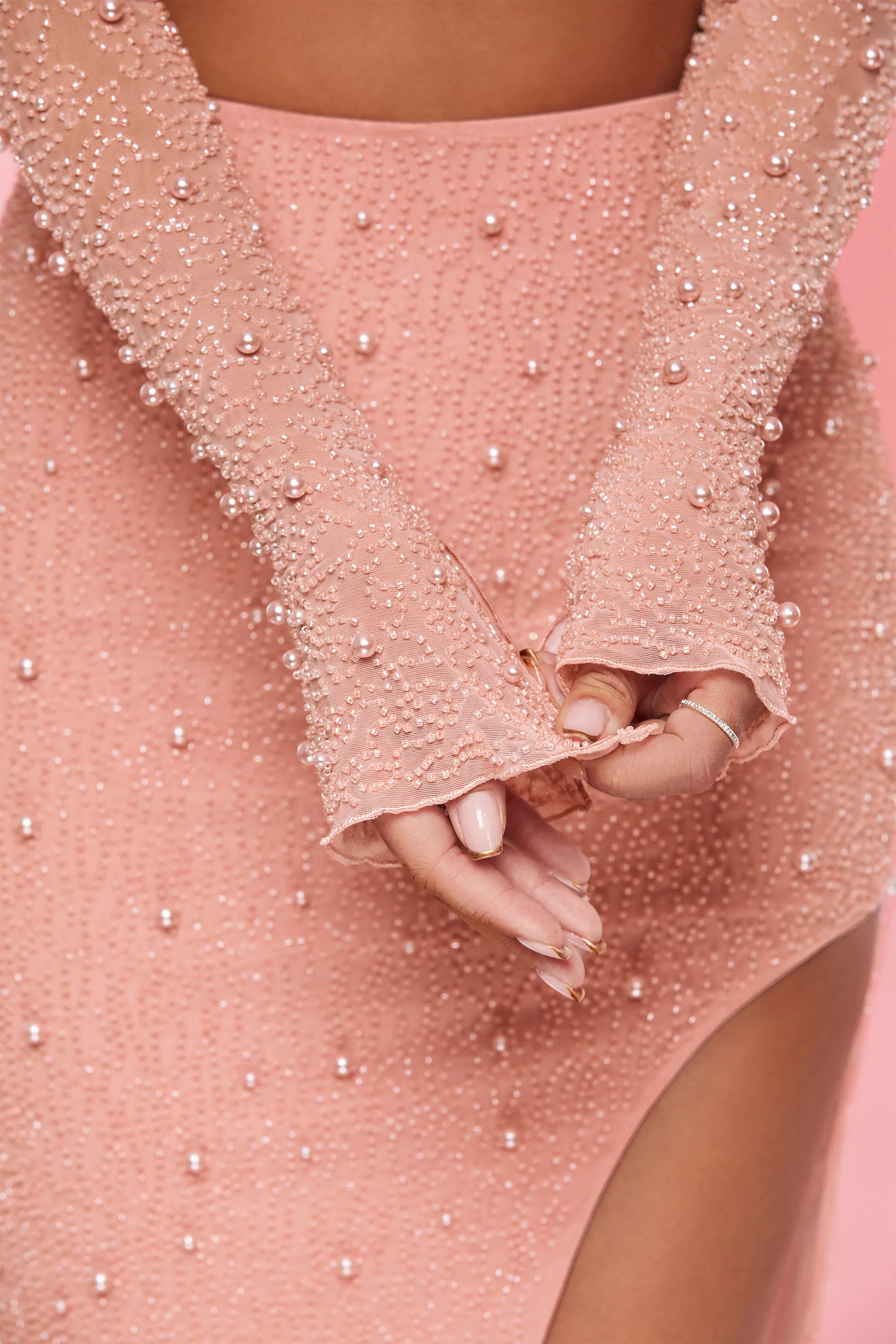 Embellished Maxi Skirt in Rose - Image 6
