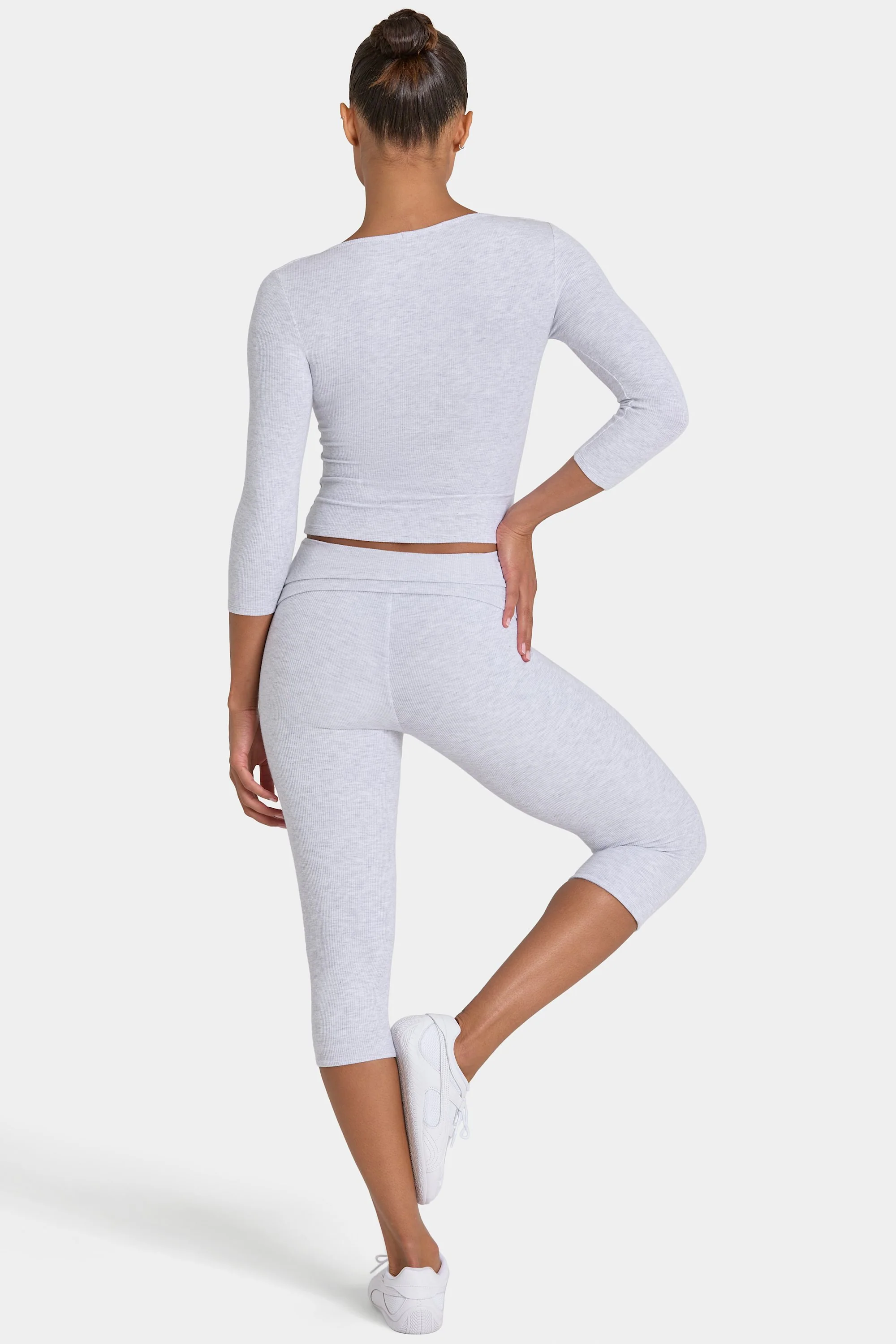 ButterCloud™ Capri Leggings in Grey Marl - Image 2