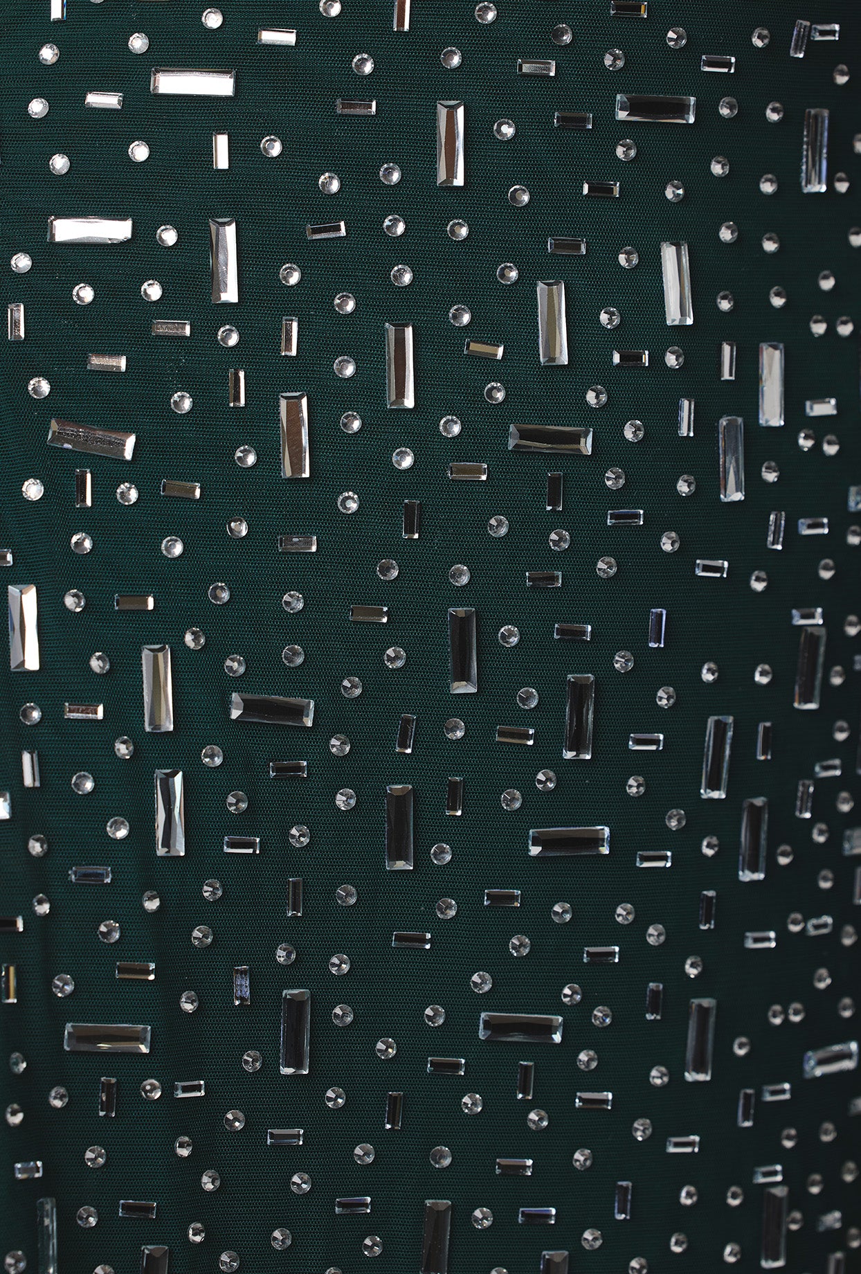 Sheer Embellished Bodycon Mini Dress in Emerald - Image 5