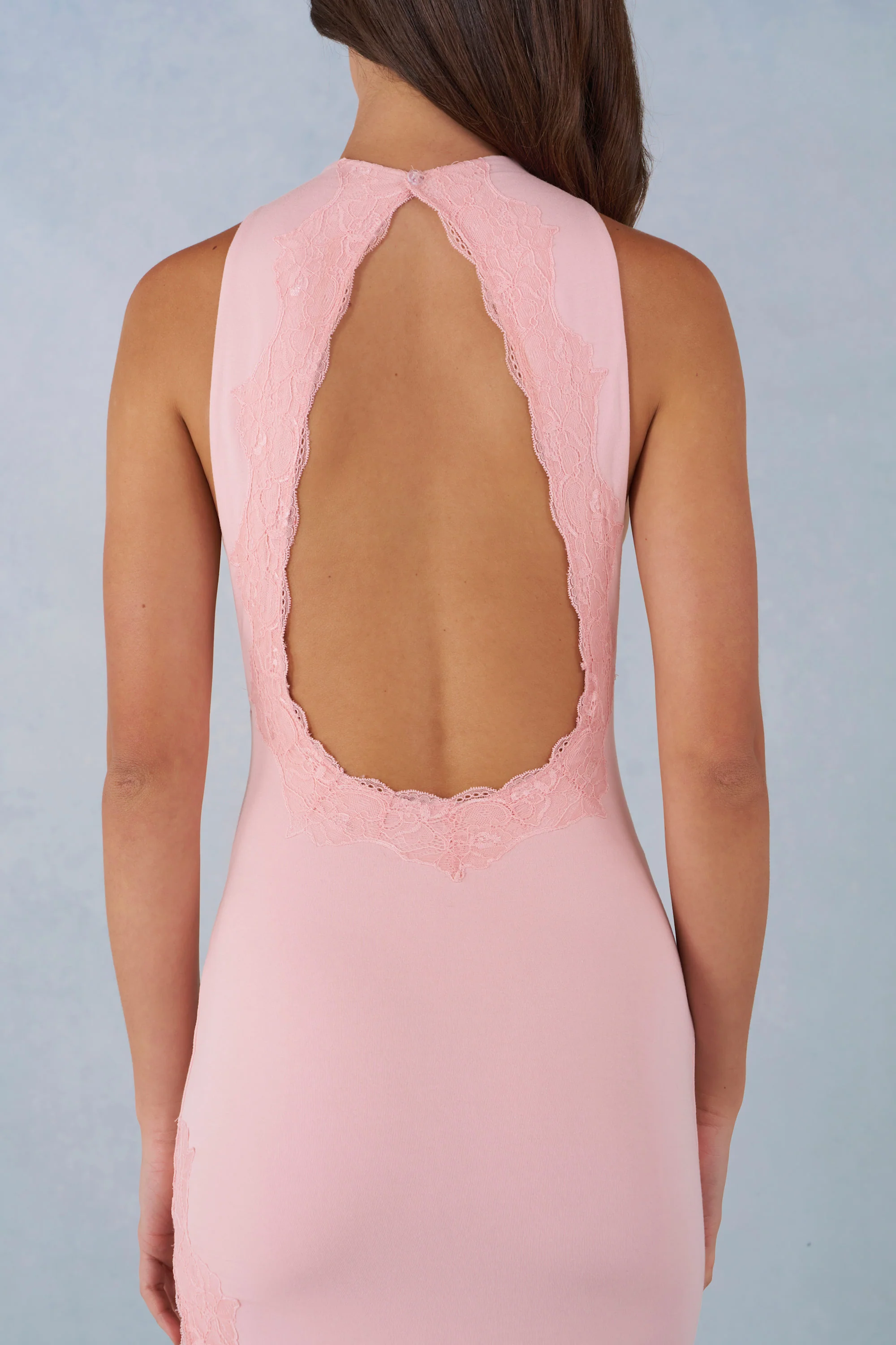 Modal Halterneck Maxi Dress in Blush Pink - Image 5
