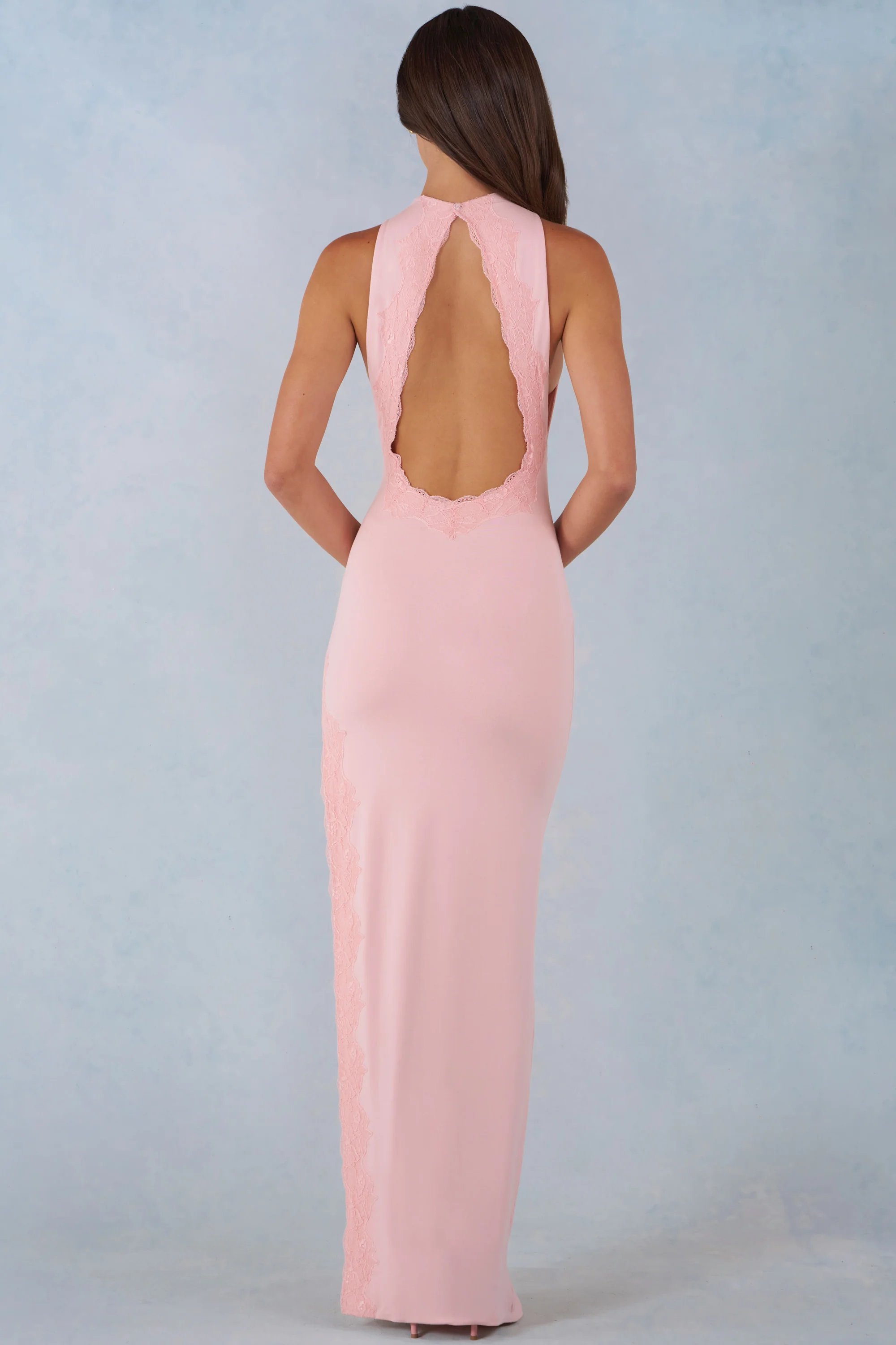 Modal Halterneck Maxi Dress in Blush Pink - Image 6