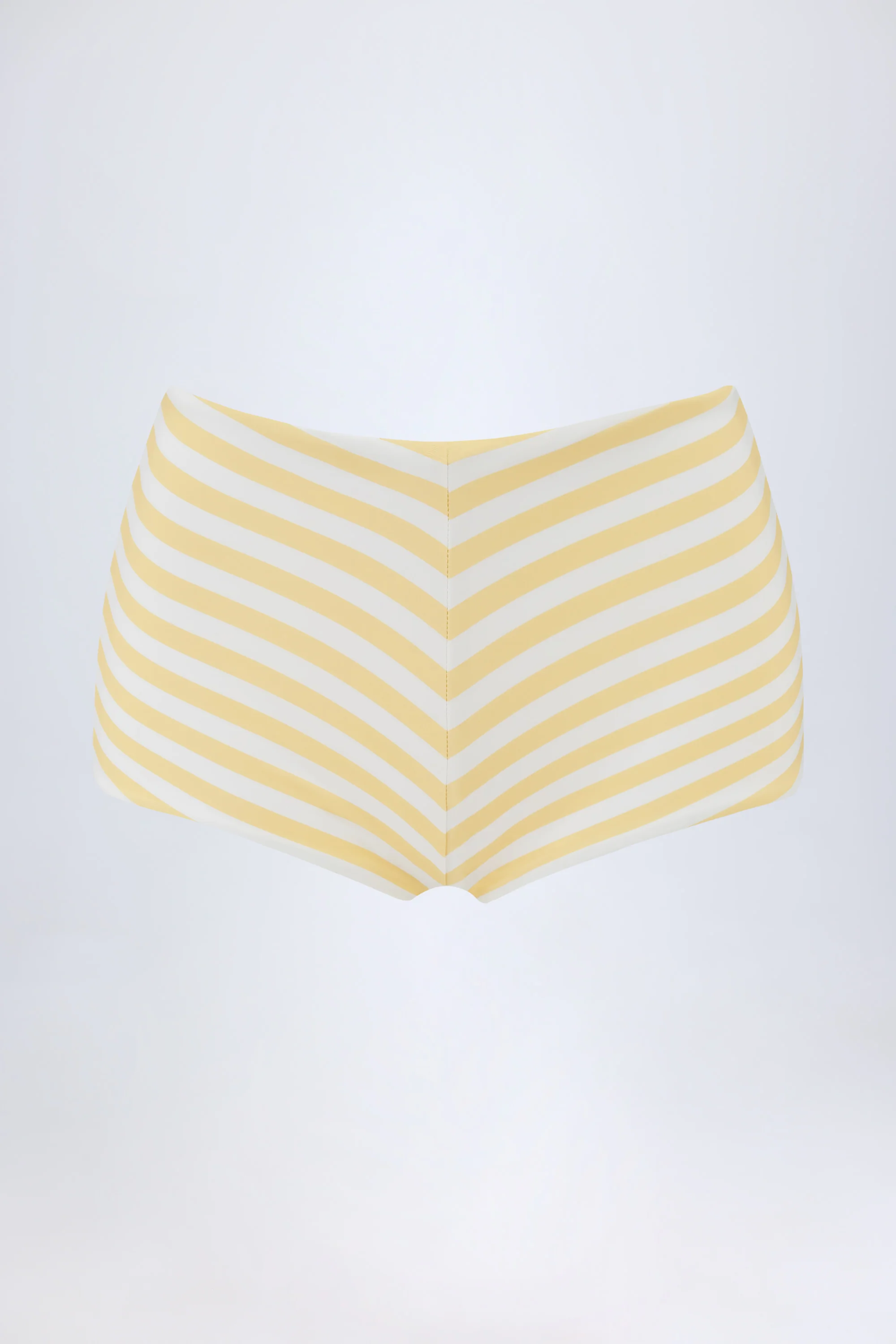 Mid-Rise Hot Pants in Lemon Yellow Stripe - Image 2