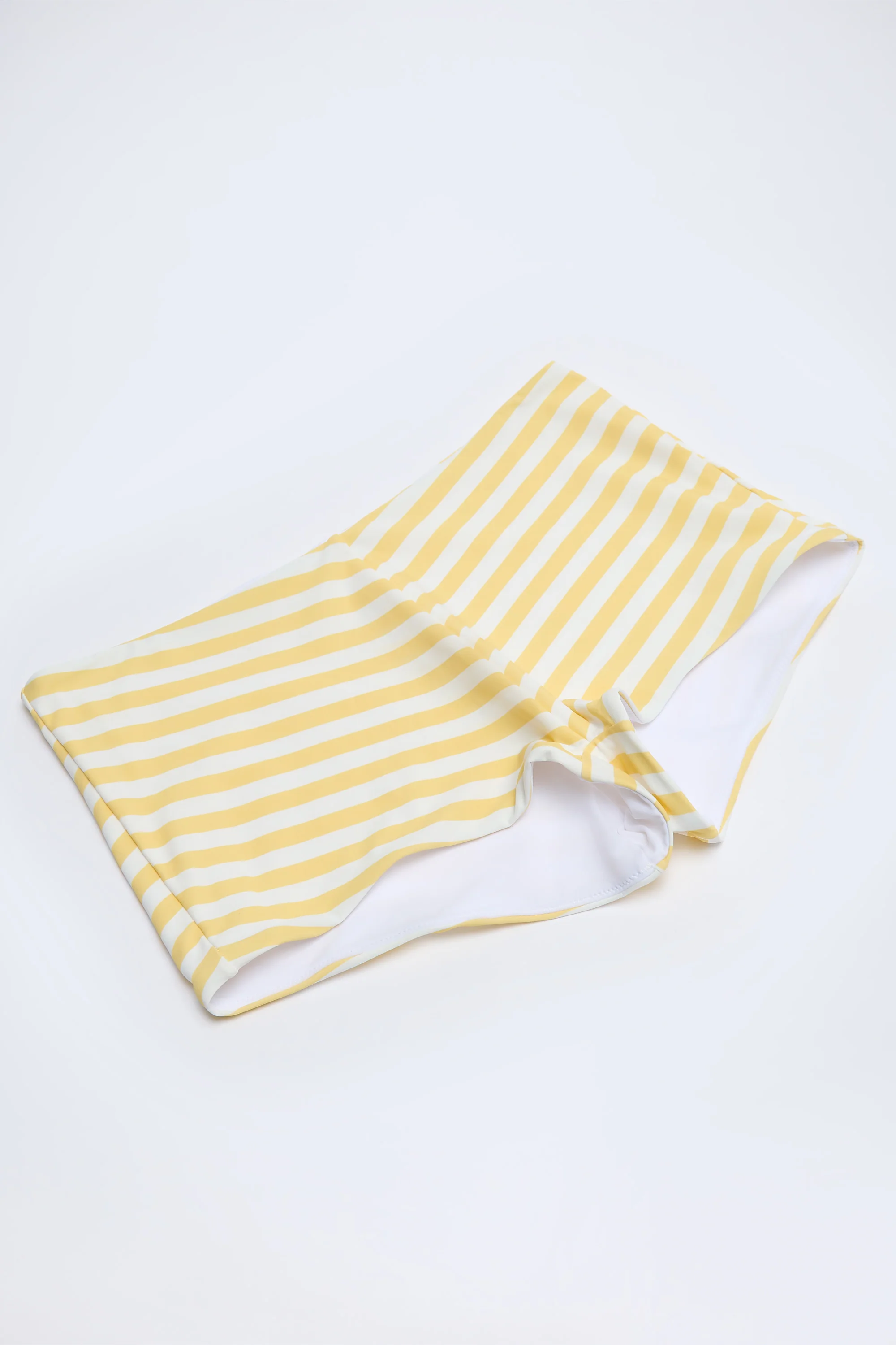 Mid-Rise Hot Pants in Lemon Yellow Stripe - Image 4