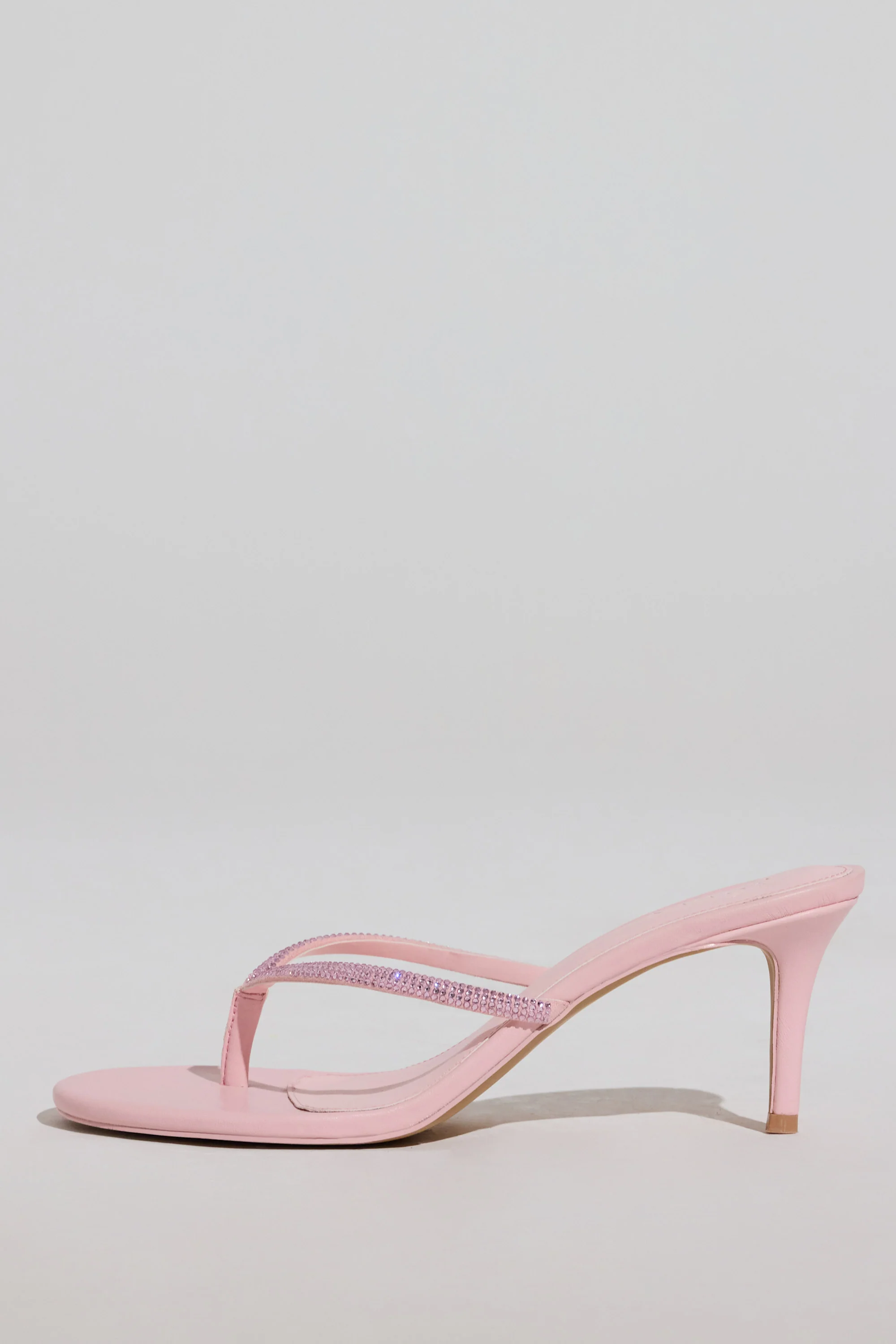 Heeled Sandal  in Blush Pink - Image 3