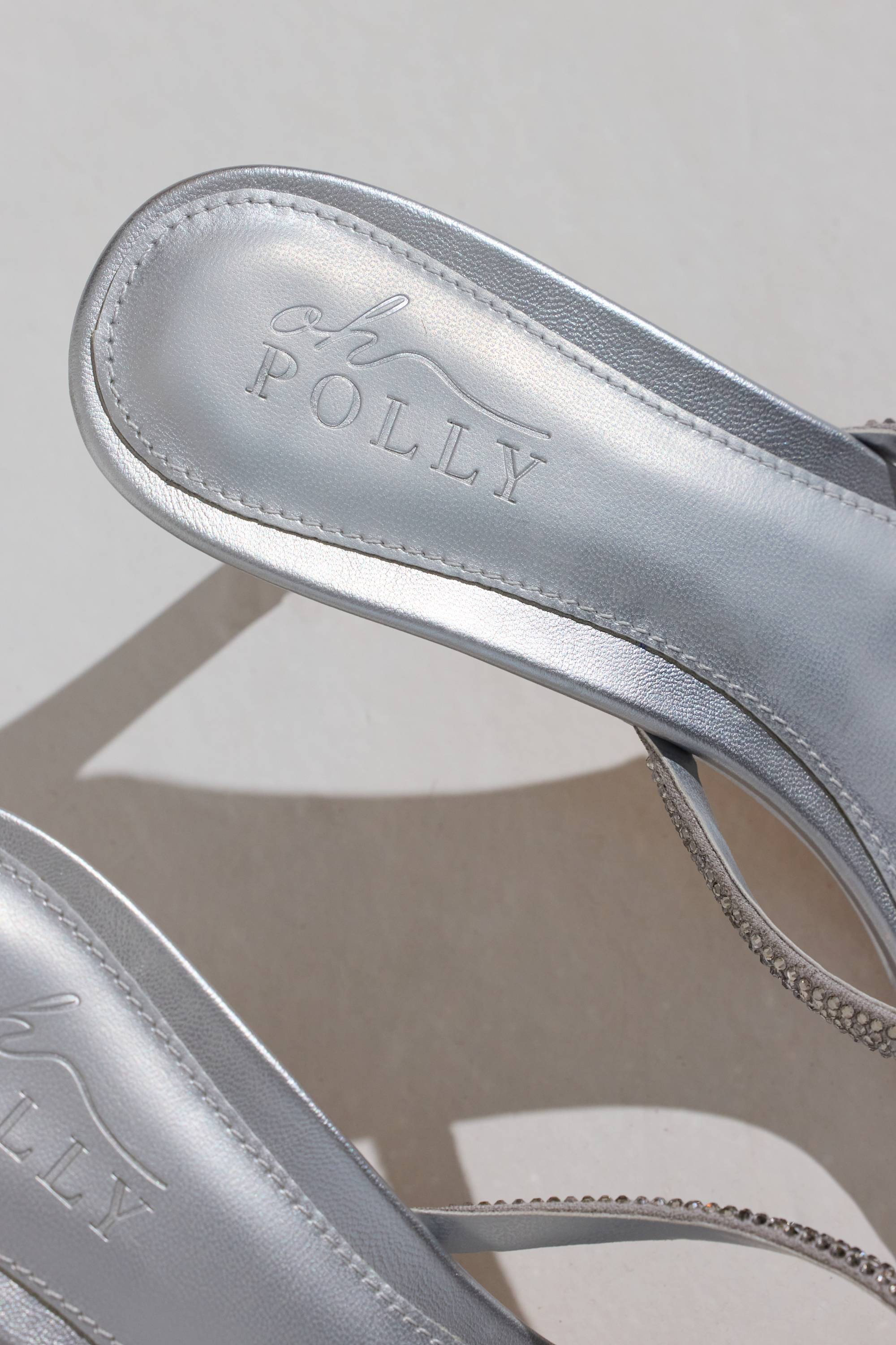 Heeled Sandal  in Silver - Image 4