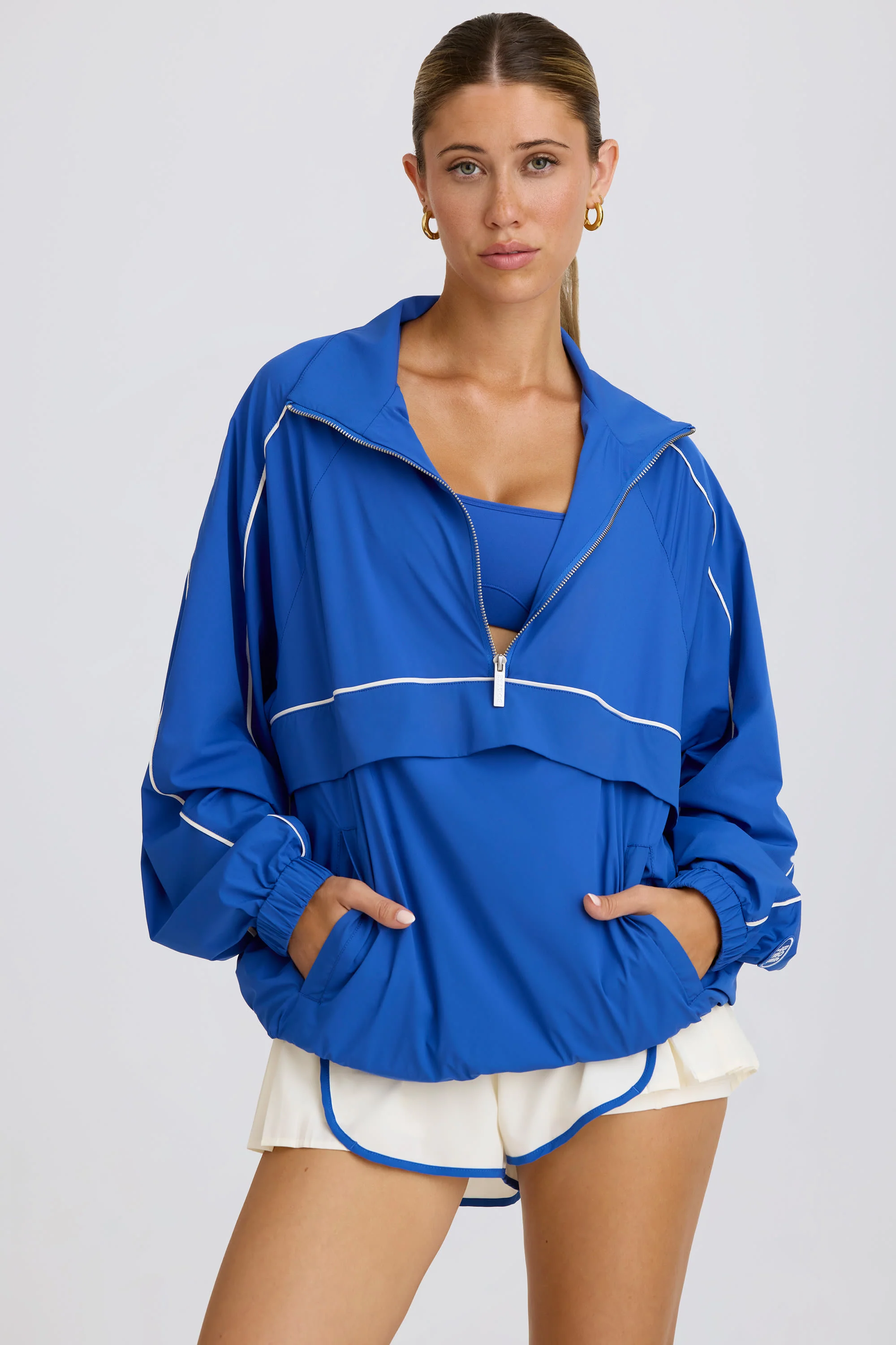Oversized Track Jacket in Cobalt - Image 6