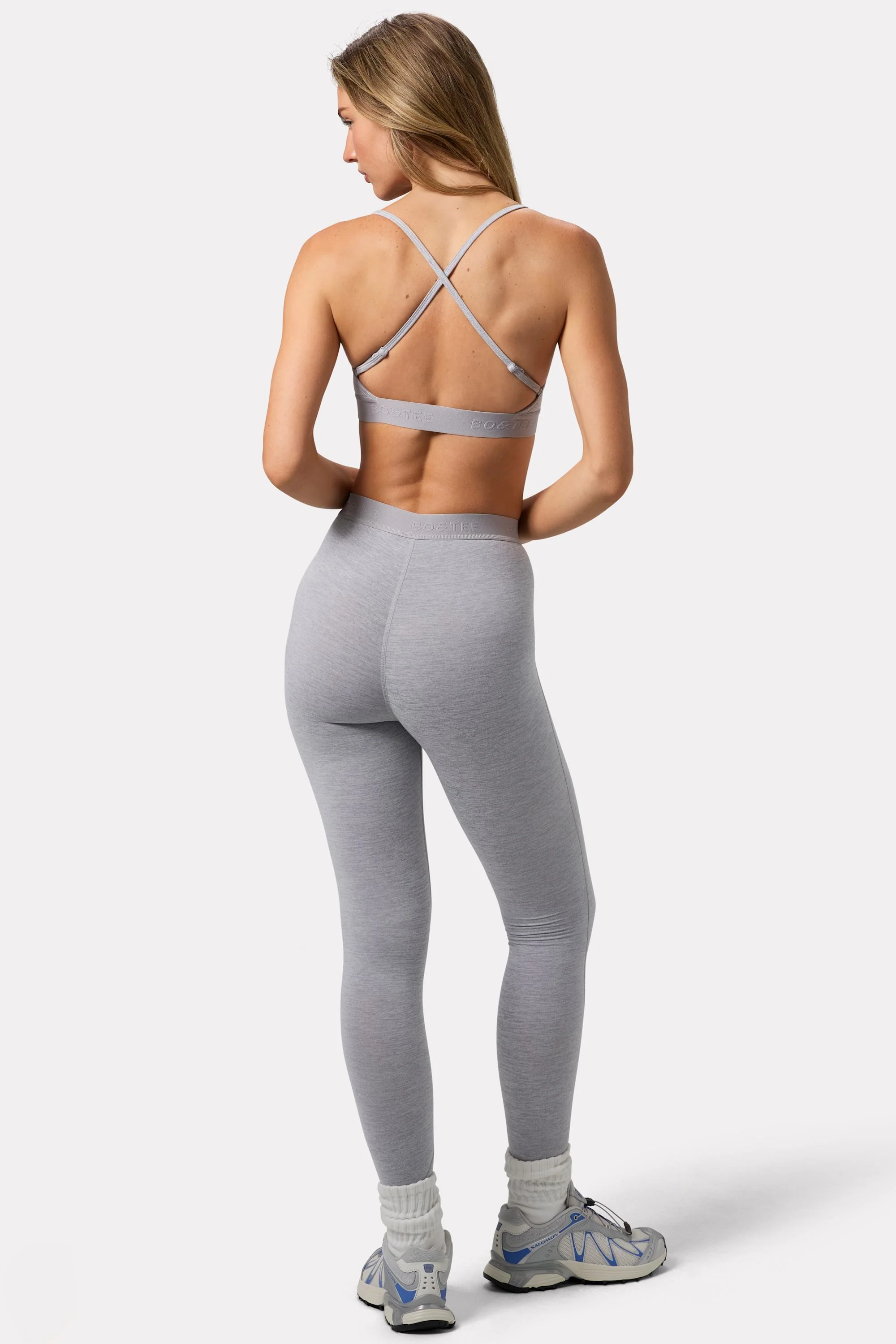 Soft Active Leggings in Grey Marl - Image 3