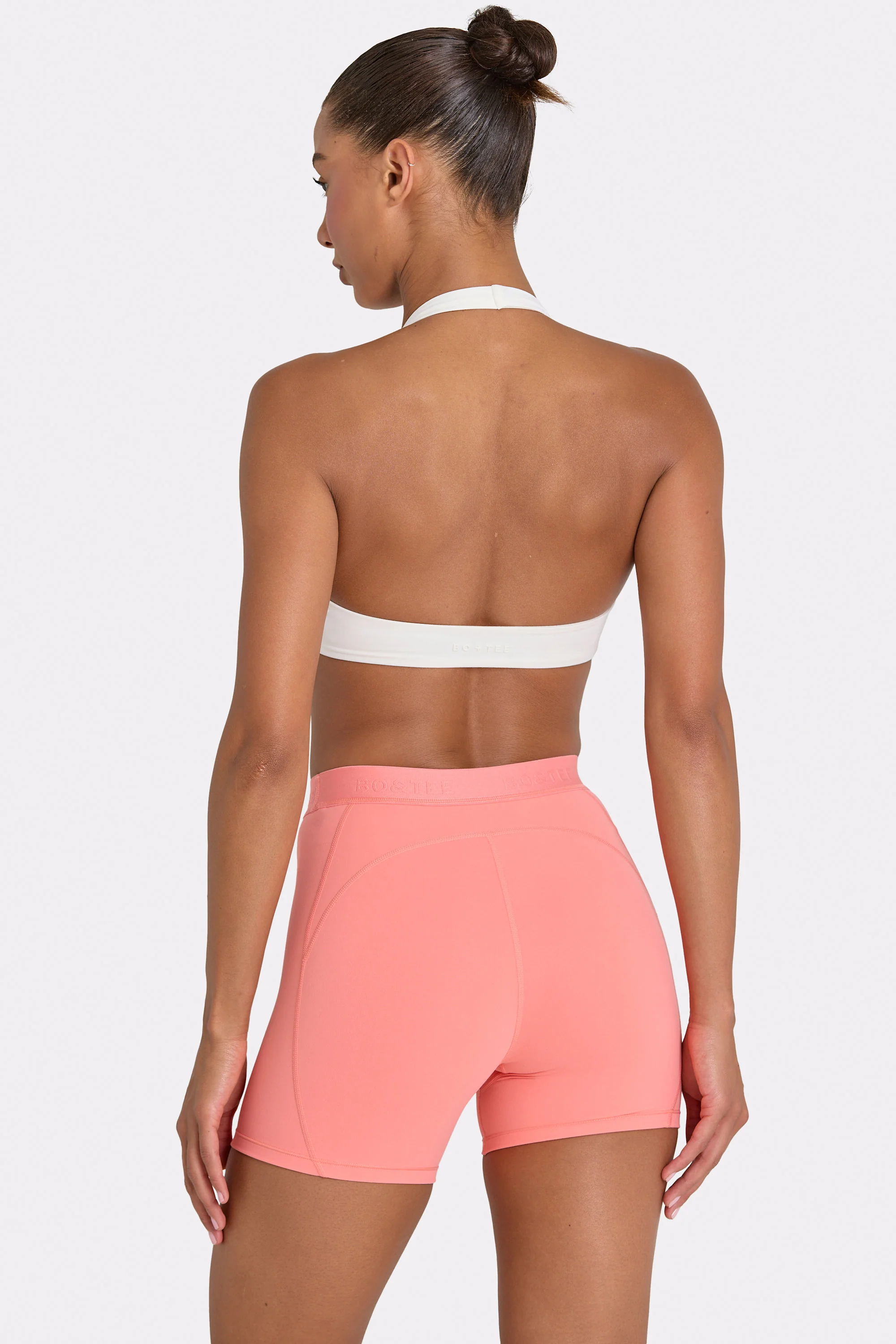 Soft Active Mini Shorts in Coral - Image 2