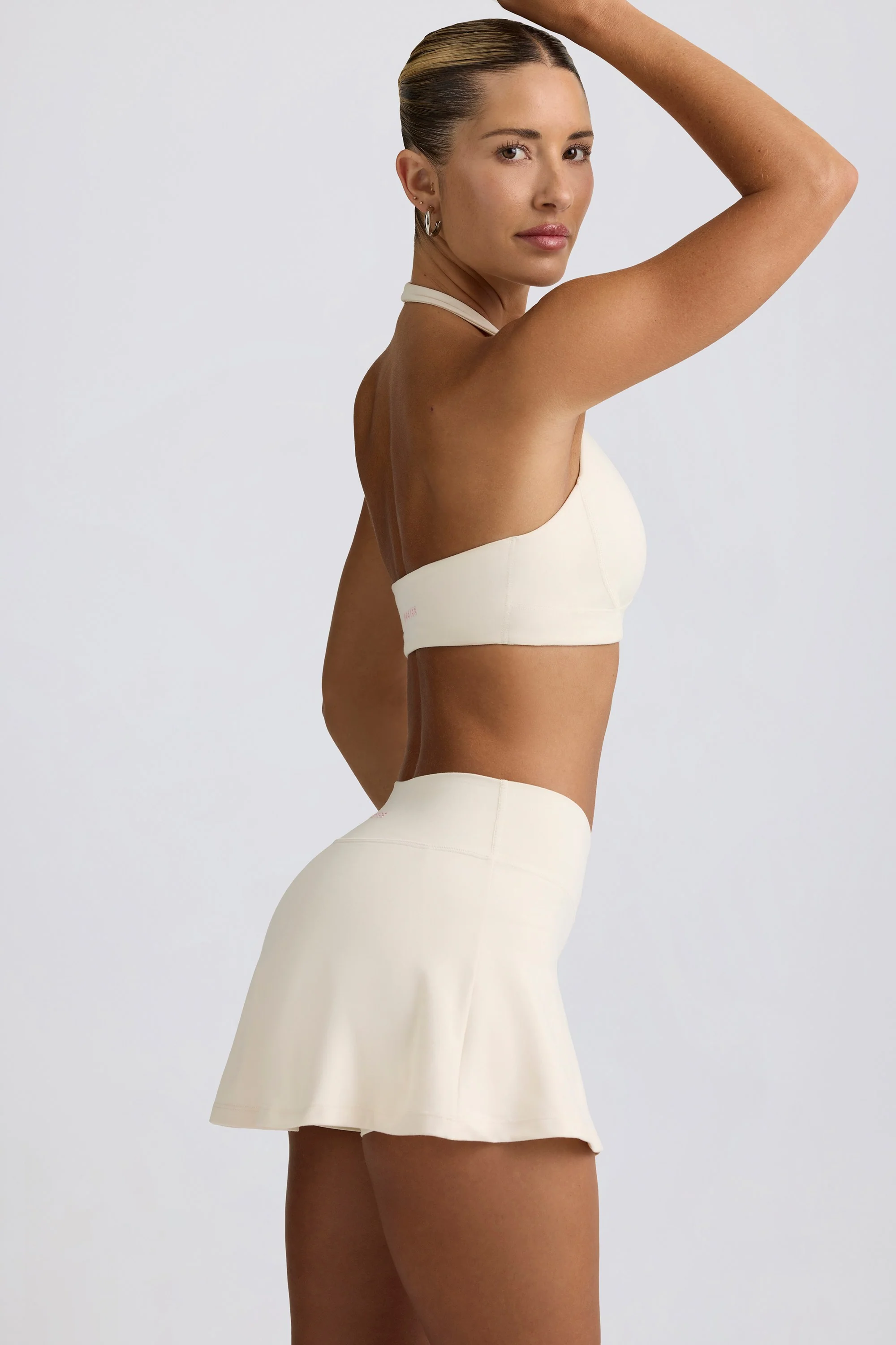 Brushed Jersey Crossover Mini Skort in Vanilla - Image 5