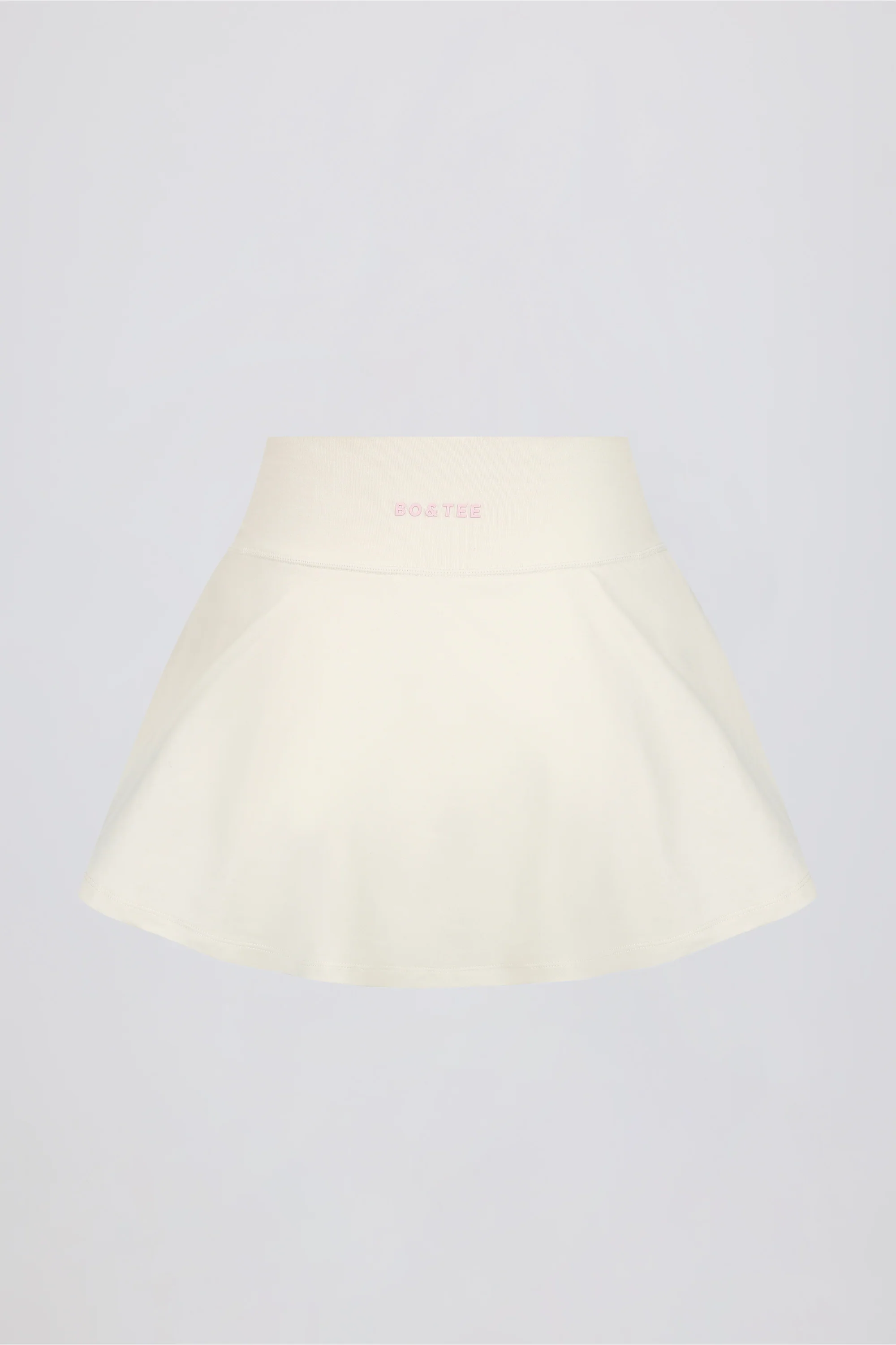 Brushed Jersey Crossover Mini Skort in Vanilla - Image 7