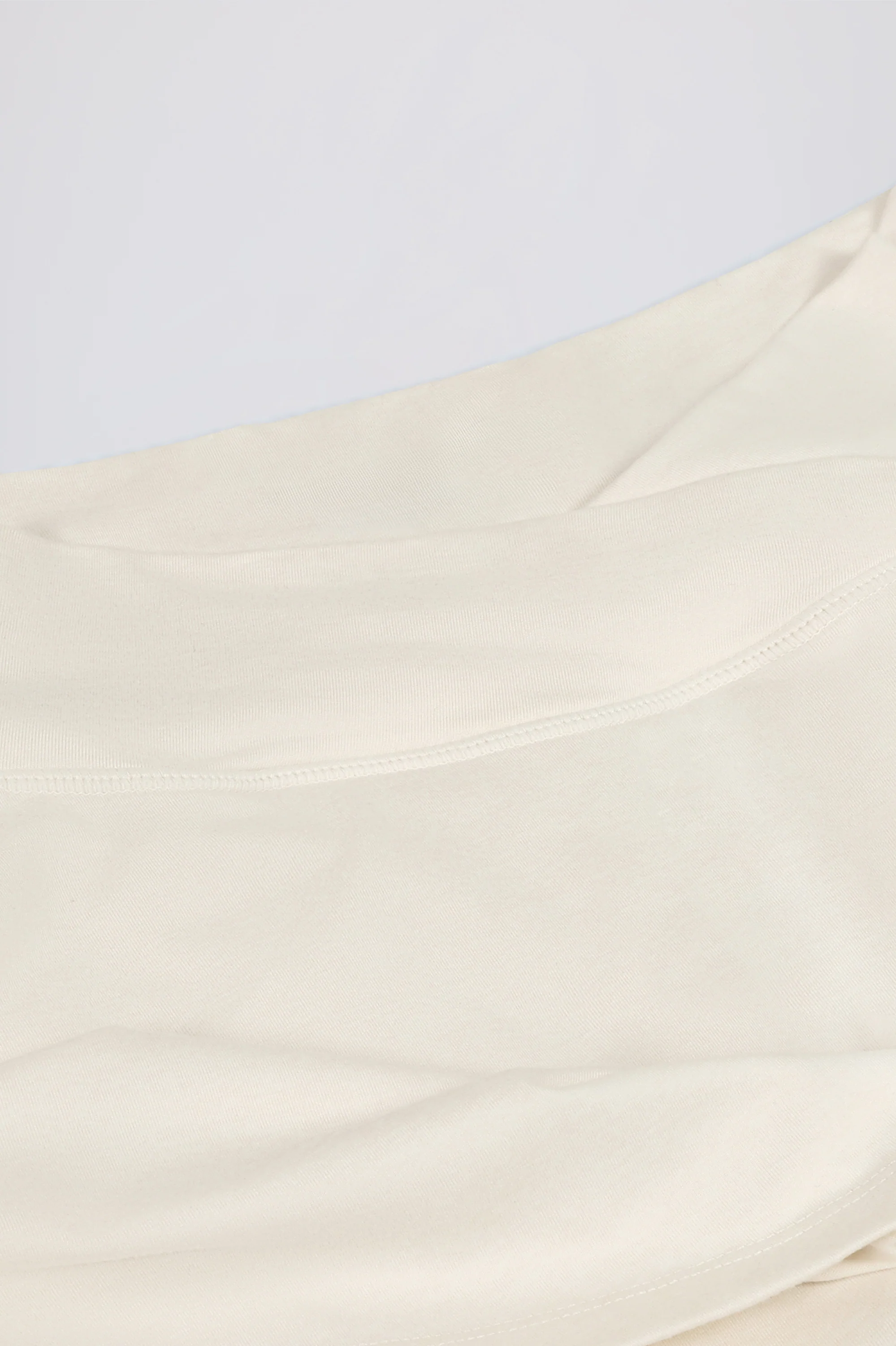 Brushed Jersey Crossover Mini Skort in Vanilla - Image 8