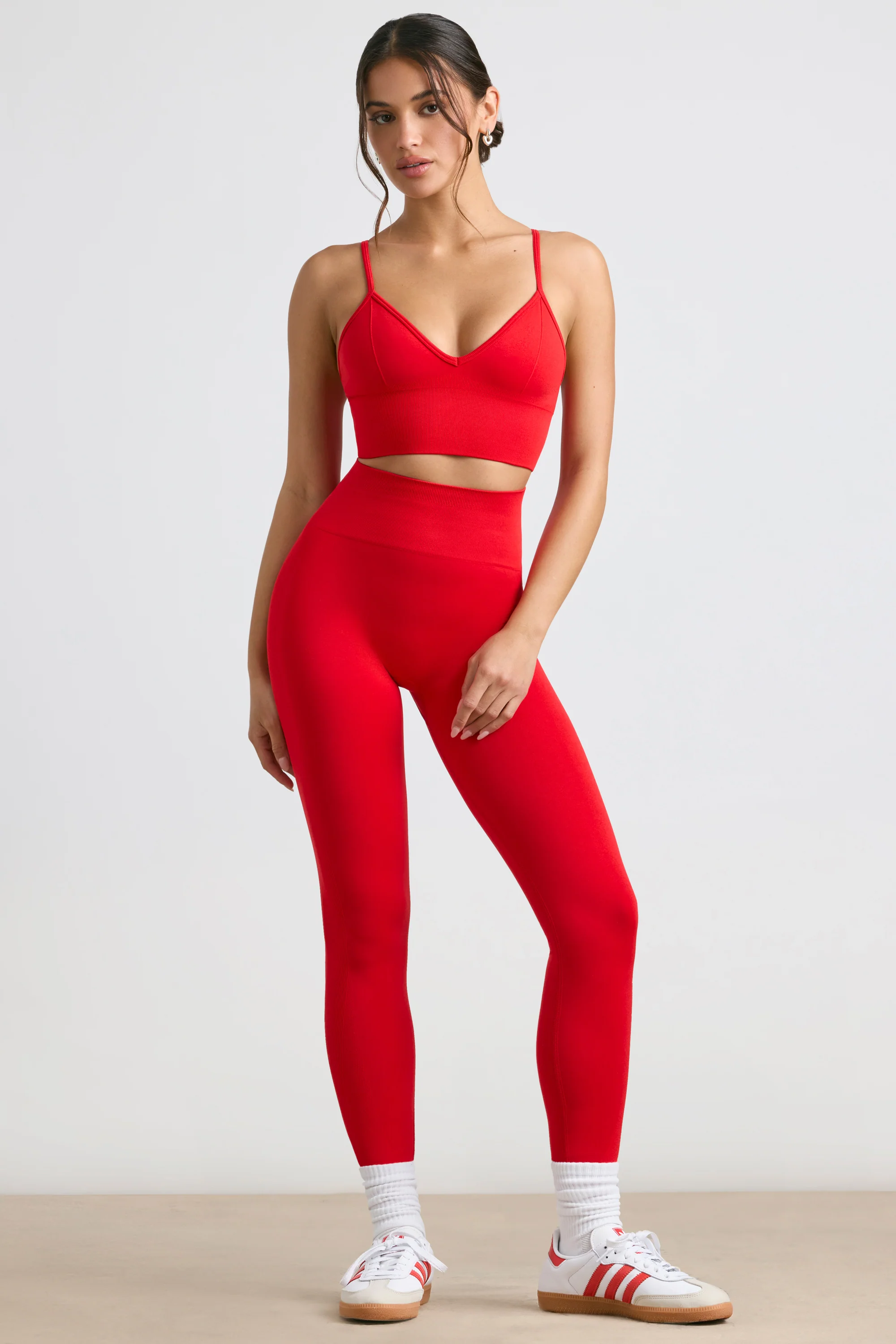 Define Luxe High-Waist Leggings in Red - Image 5