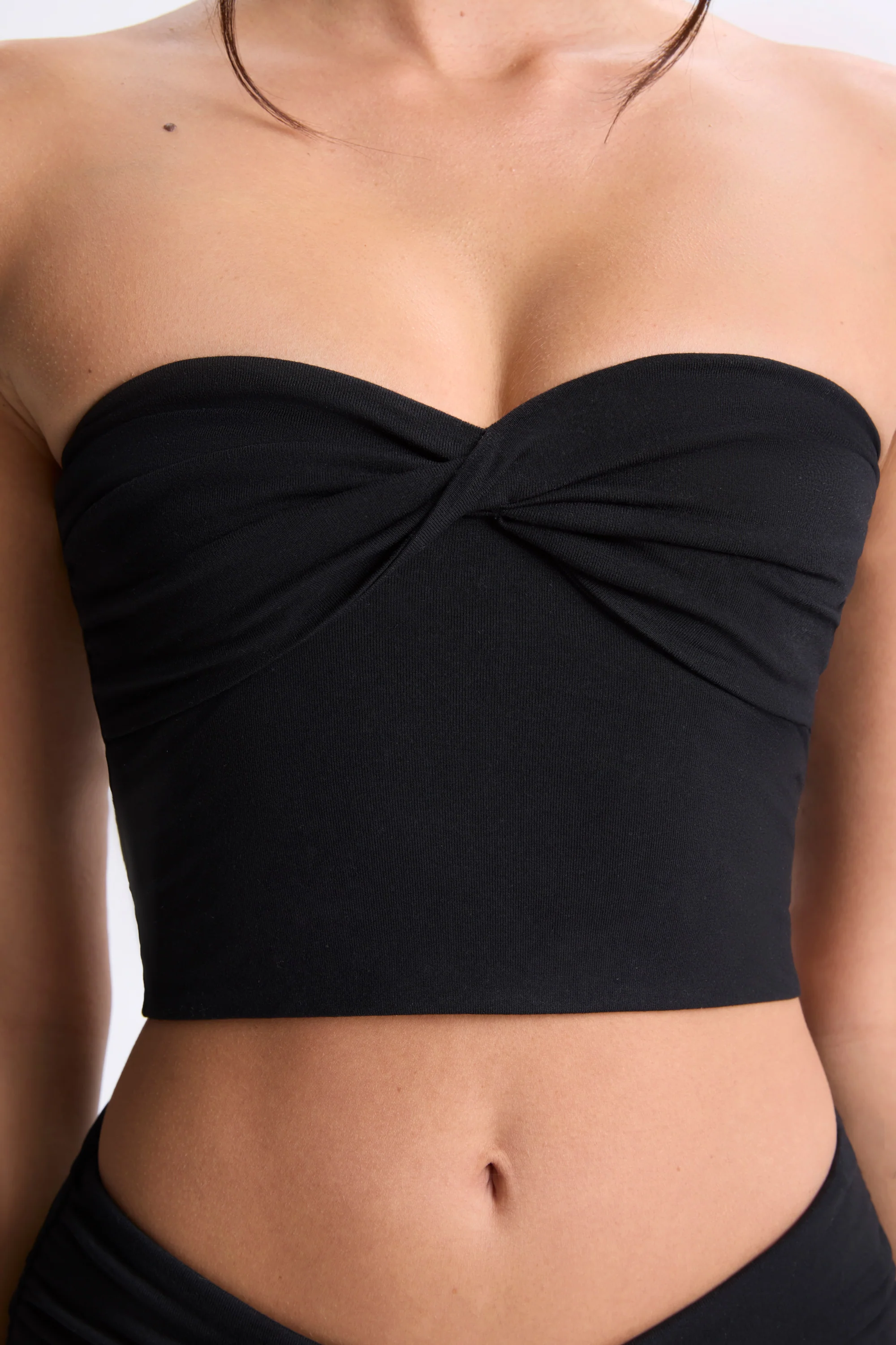 Modal Twist-Front Bandeau Top in Black - Image 4