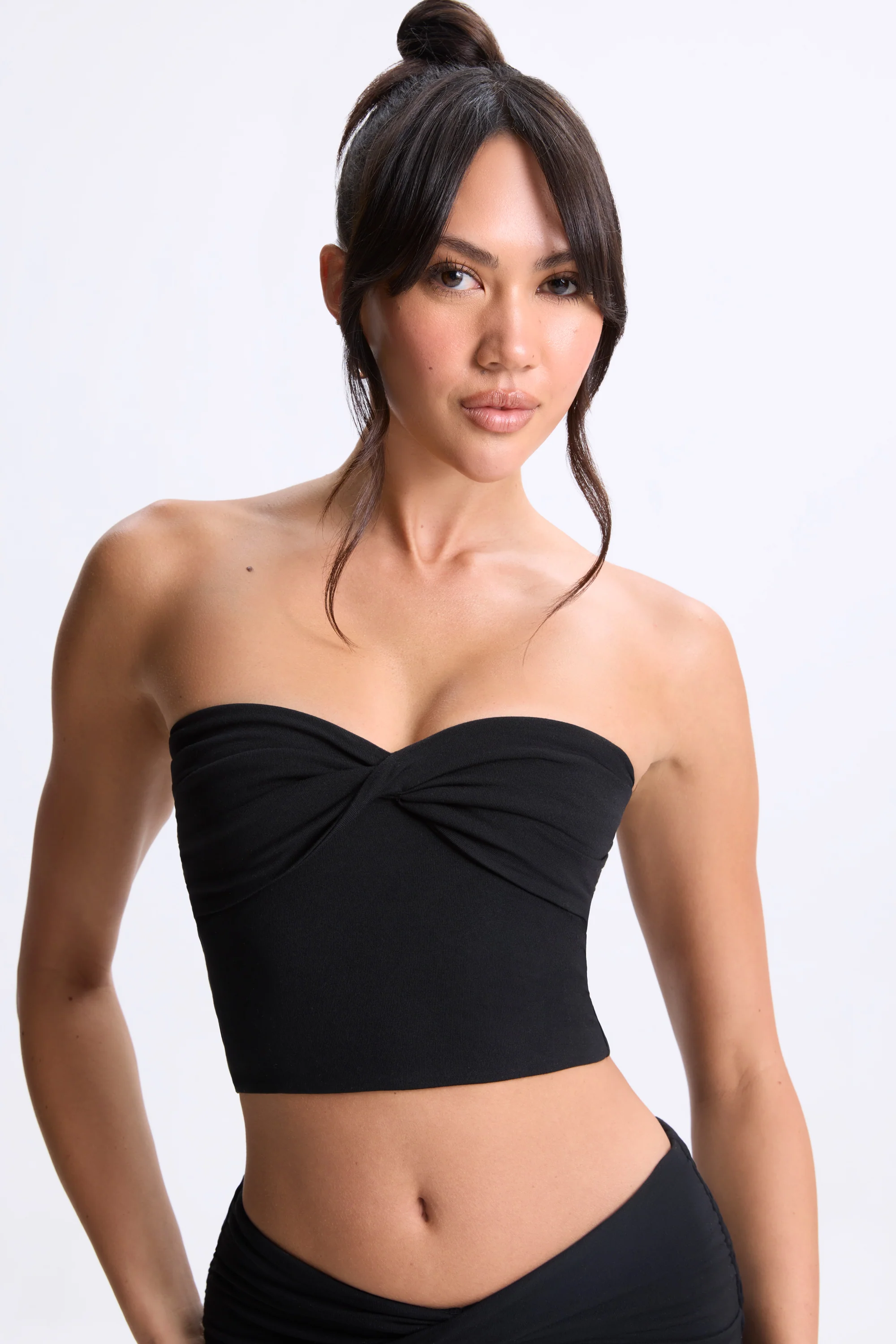 Modal Twist-Front Bandeau Top in Black - Image 5