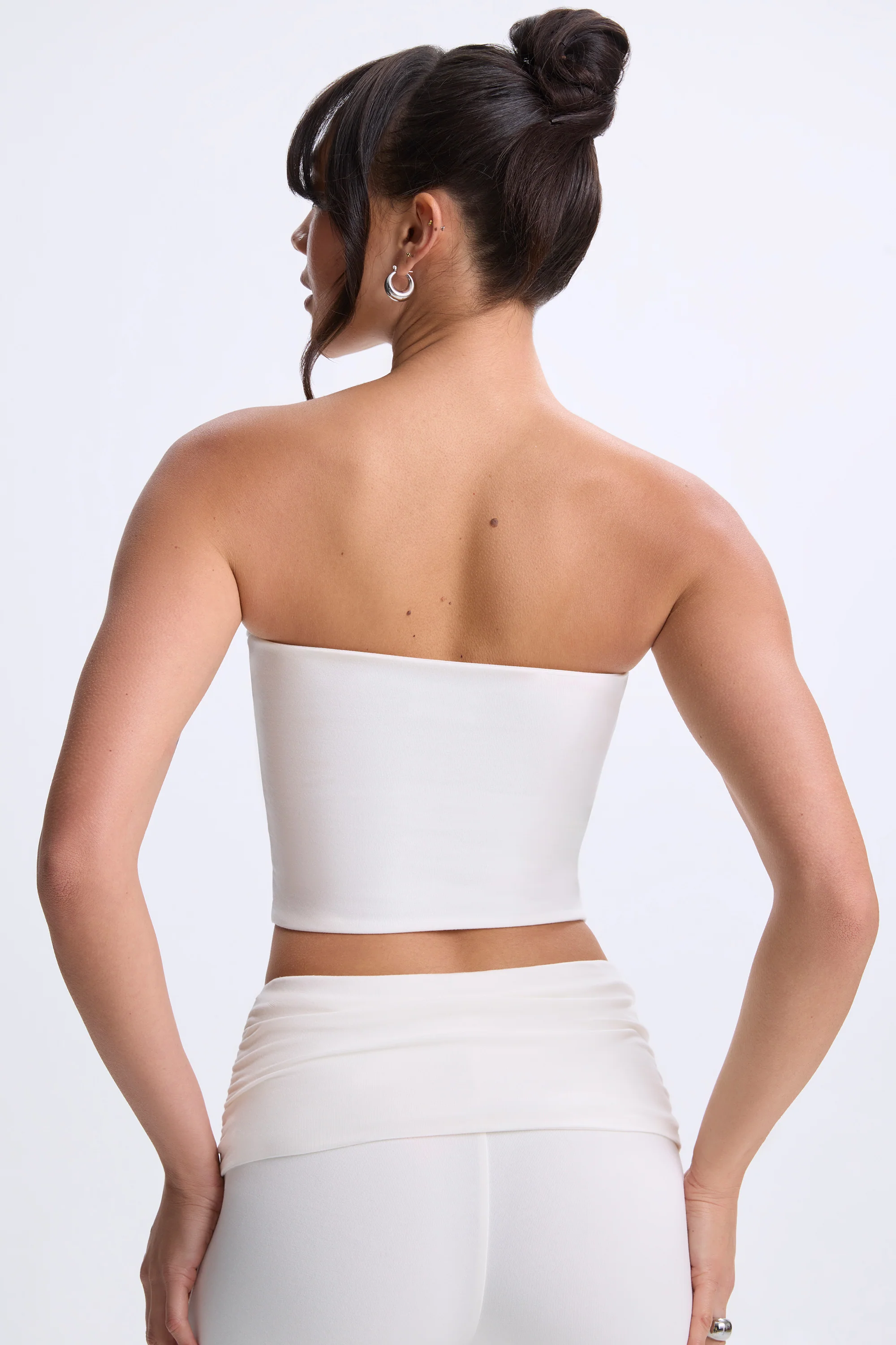 Modal Twist-Front Bandeau Top in White - Image 2