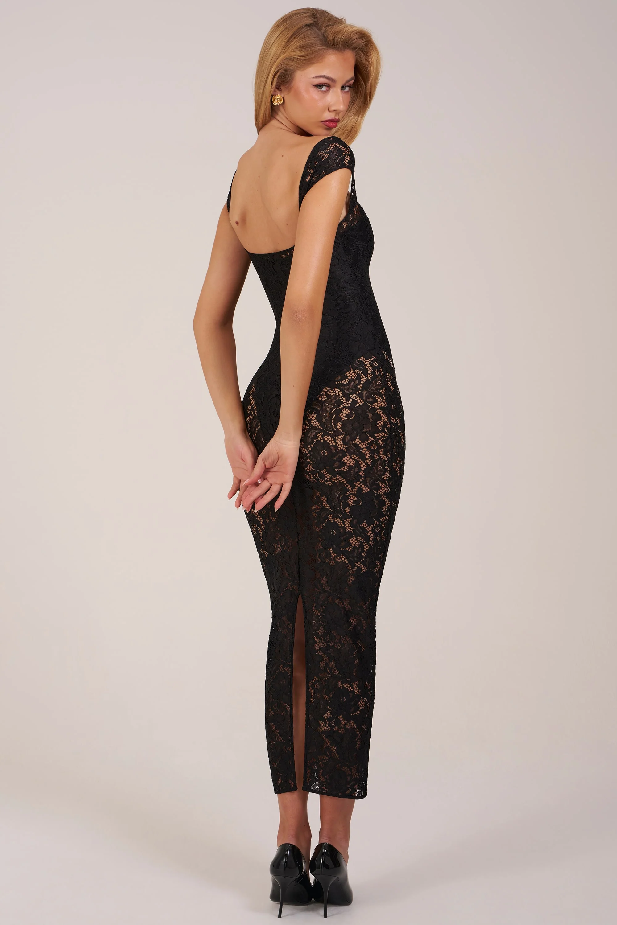Sweetheart-Neck Maxi Dress in Black - Image 2
