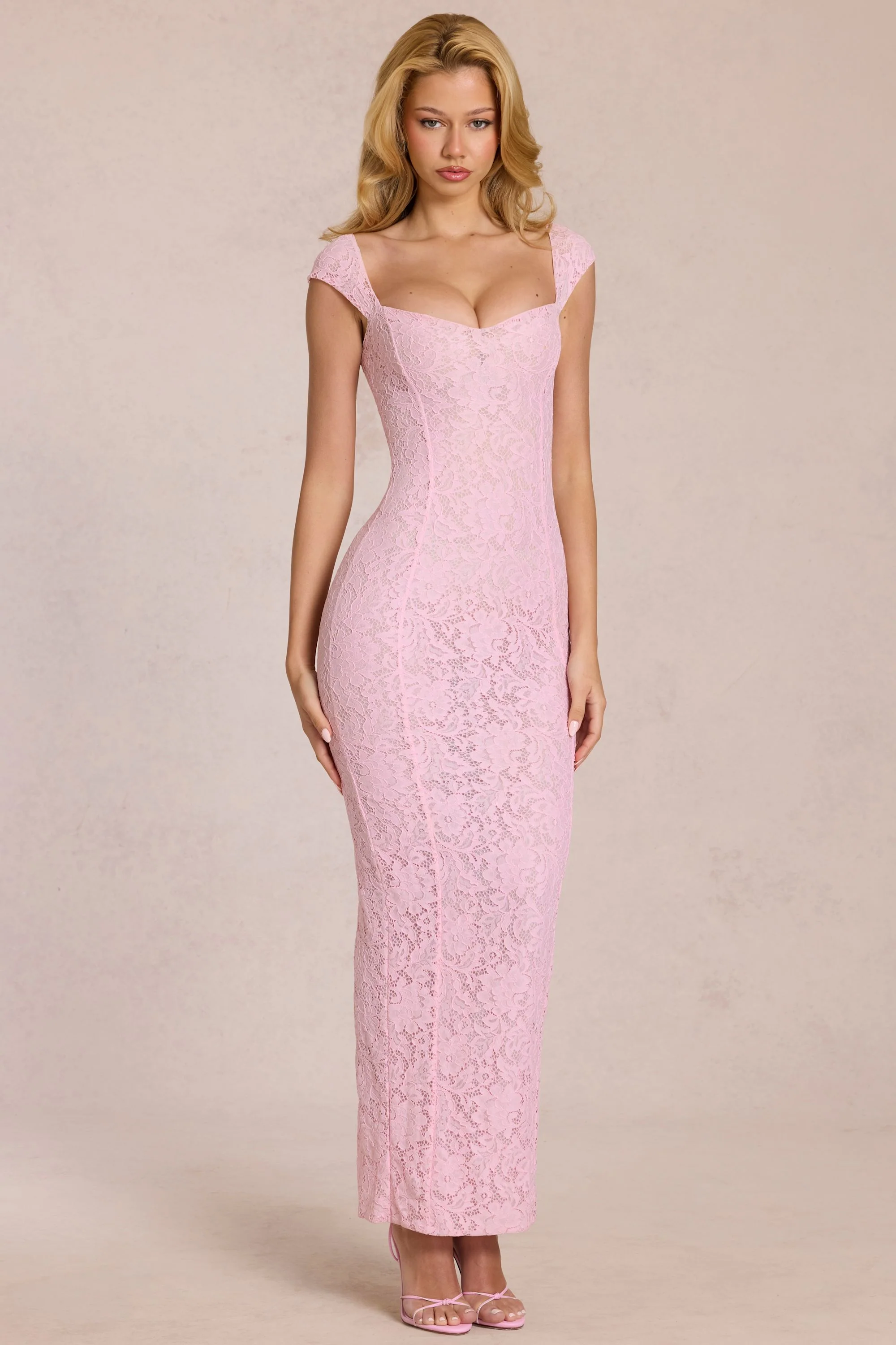 Sweetheart-Neck Maxi Dress in Blossom Pink - Image 7