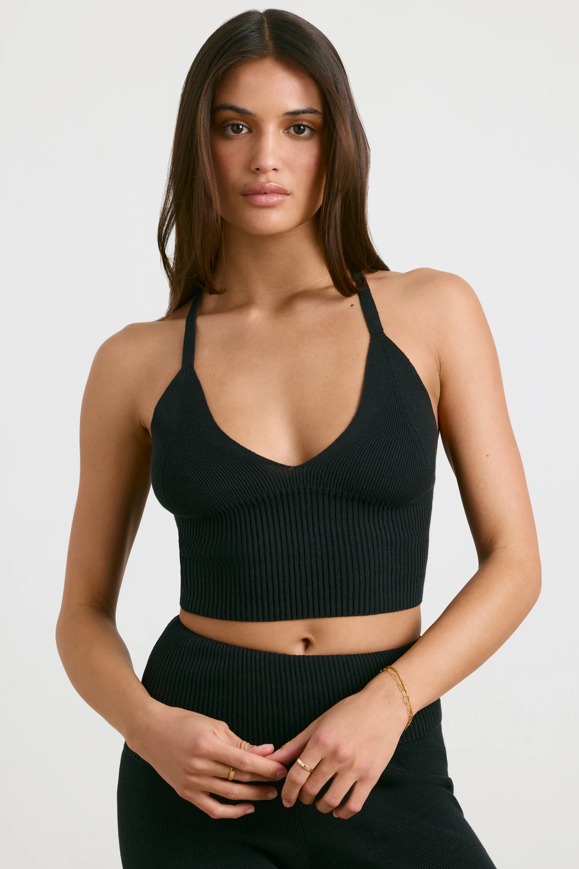 Chunky Knit Tank Top in Black - Image 7