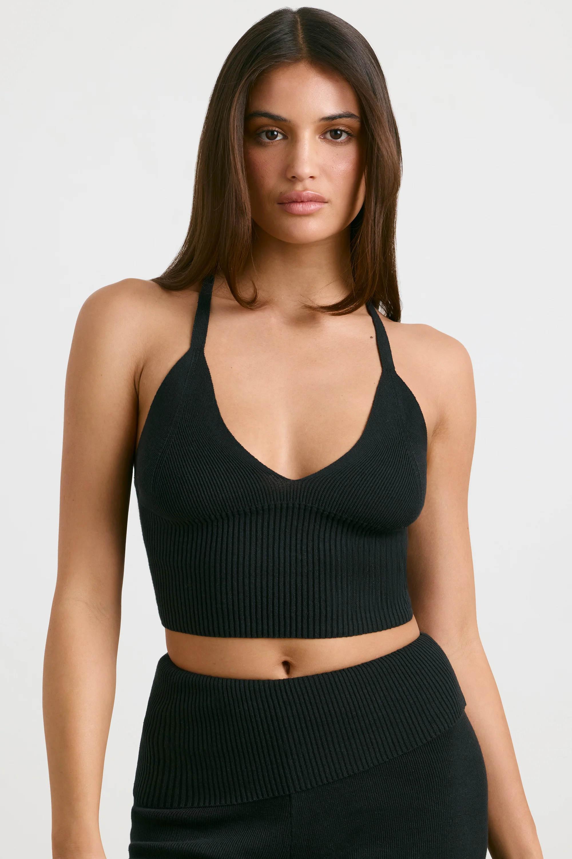 Chunky Knit Tank Top in Black - Image 8