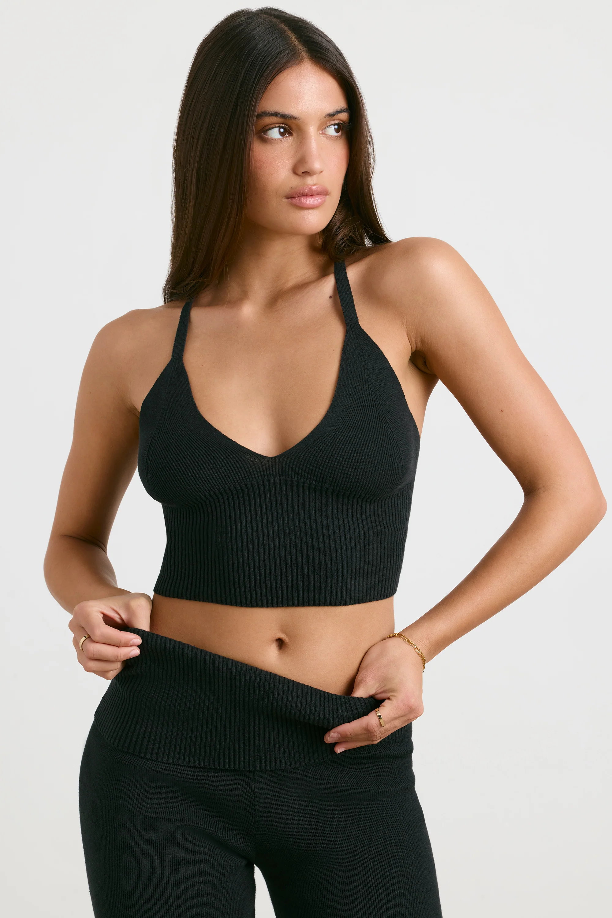 Chunky Knit Tank Top in Black - Image 9