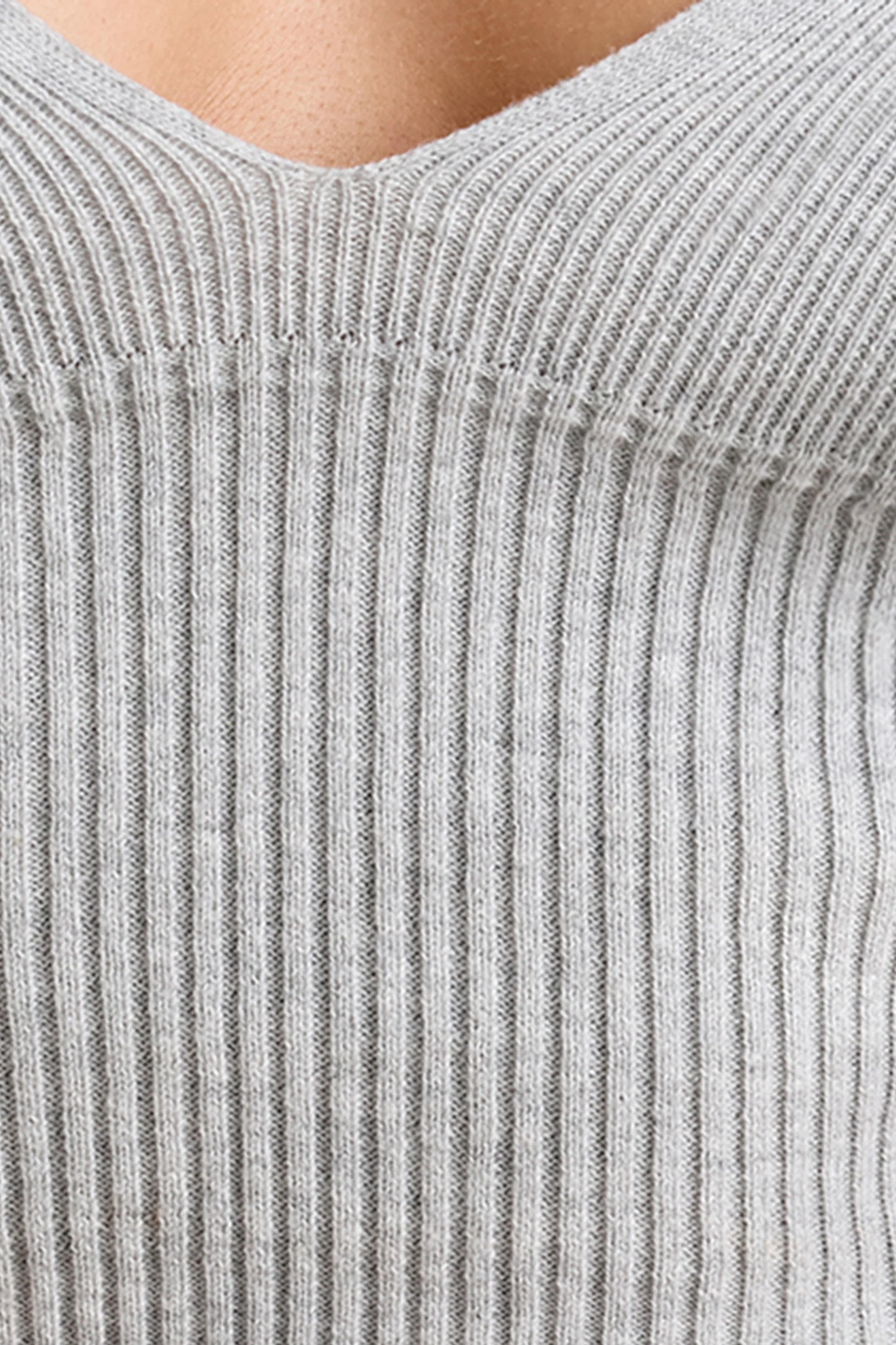 Chunky Knit Tank Top in Grey Marl - Image 5