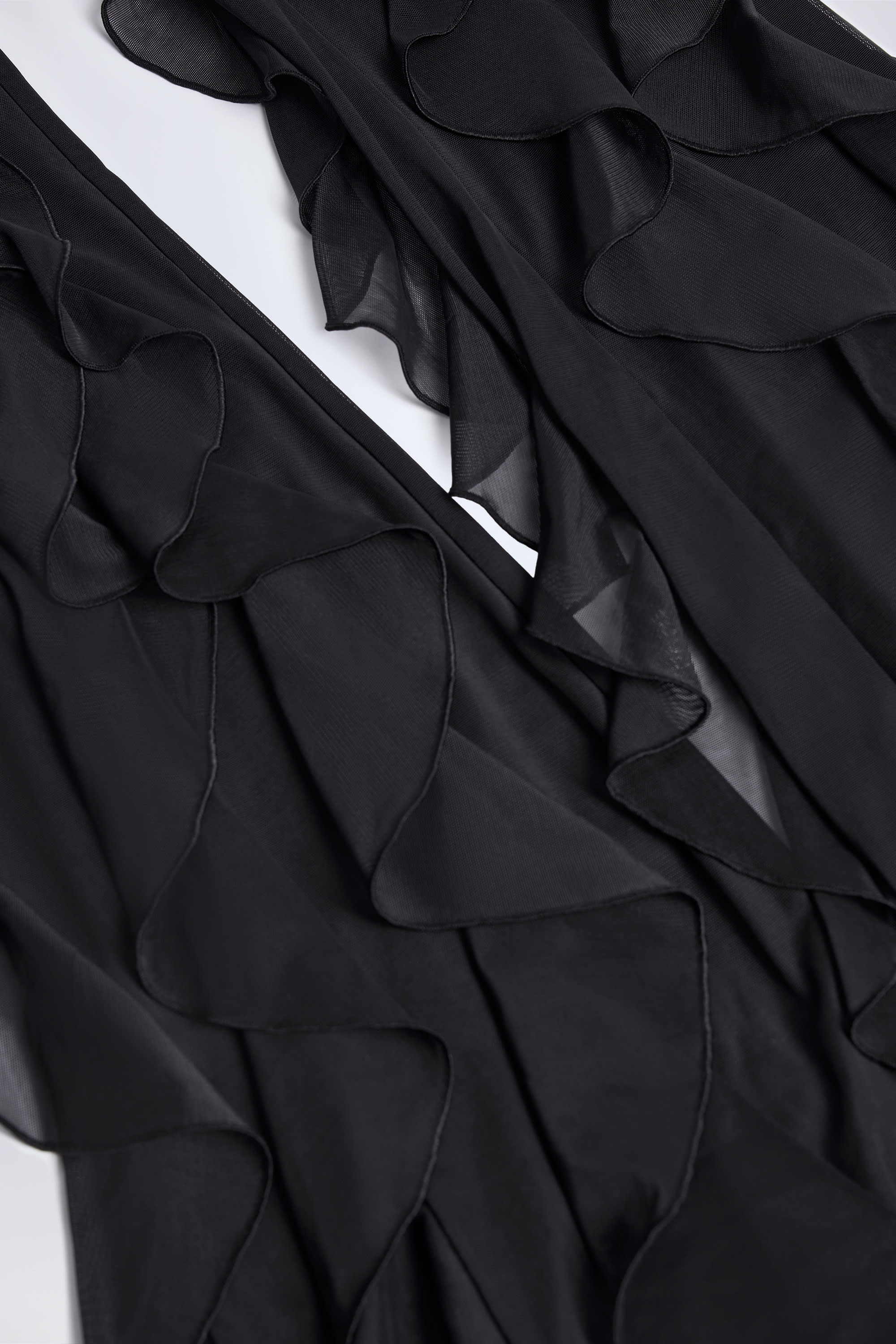 Ruffled Mid-Rise Flared Trousers in Black - Image 5
