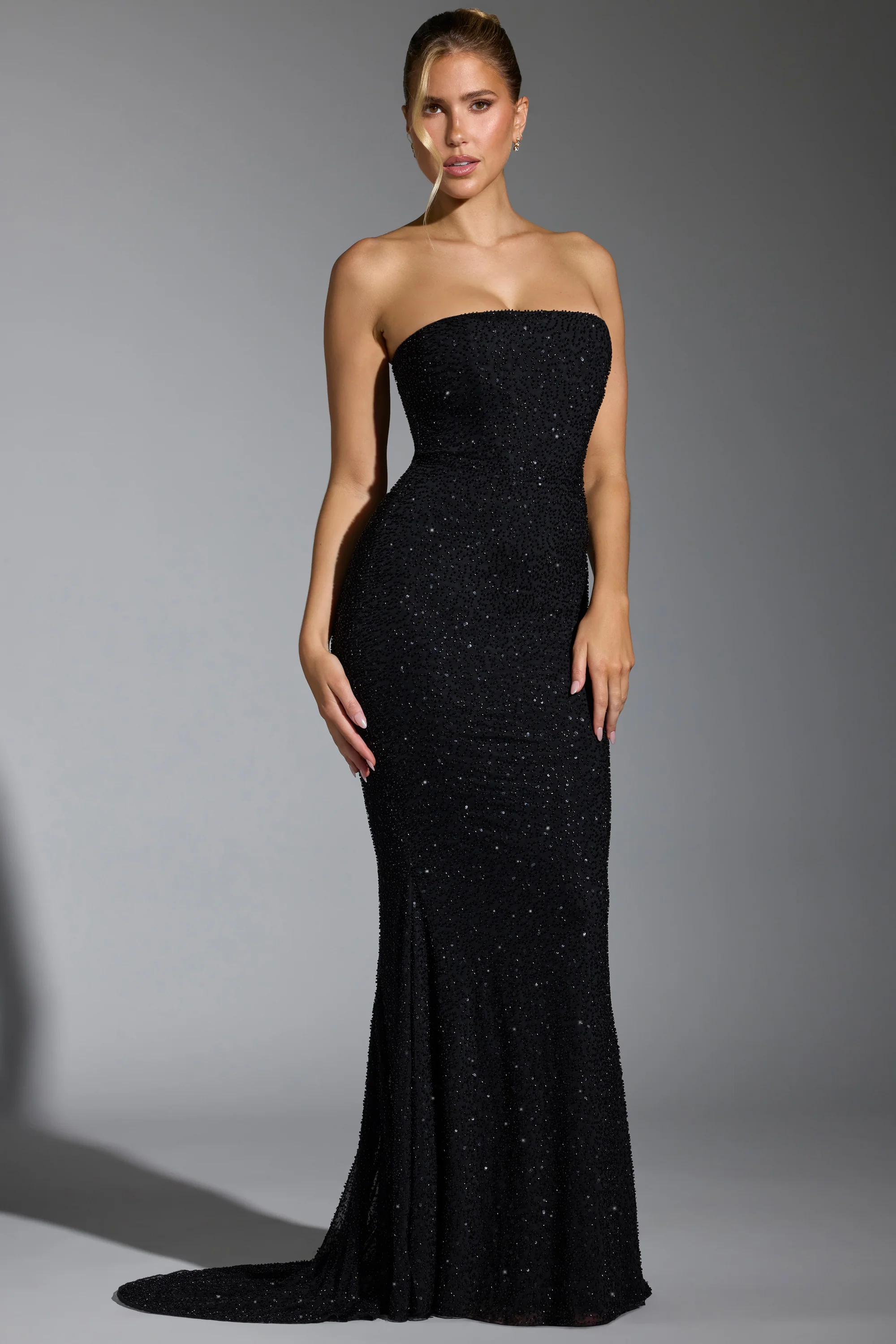 Embellished Corset Gown in Black - Image 6