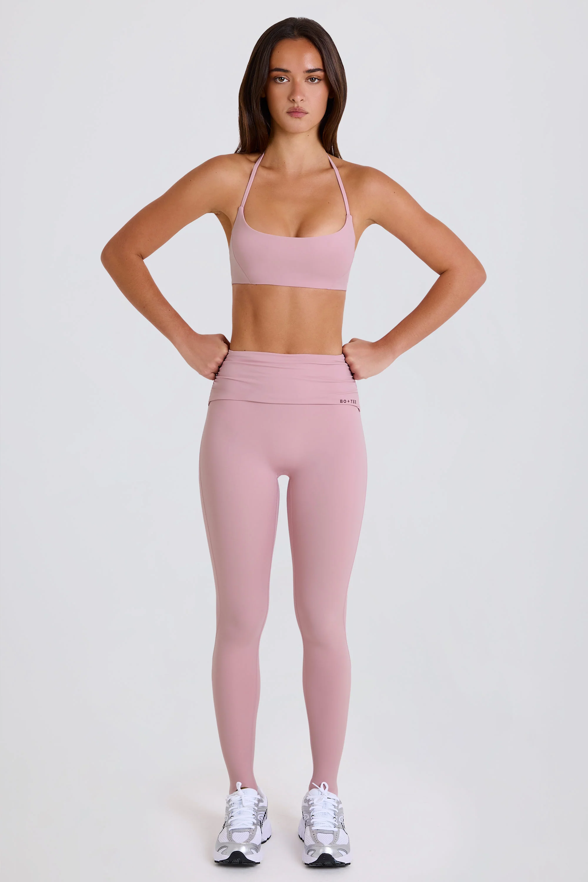 Foldover Mid-Rise Stirrup Leggings in Mauve - Image 5