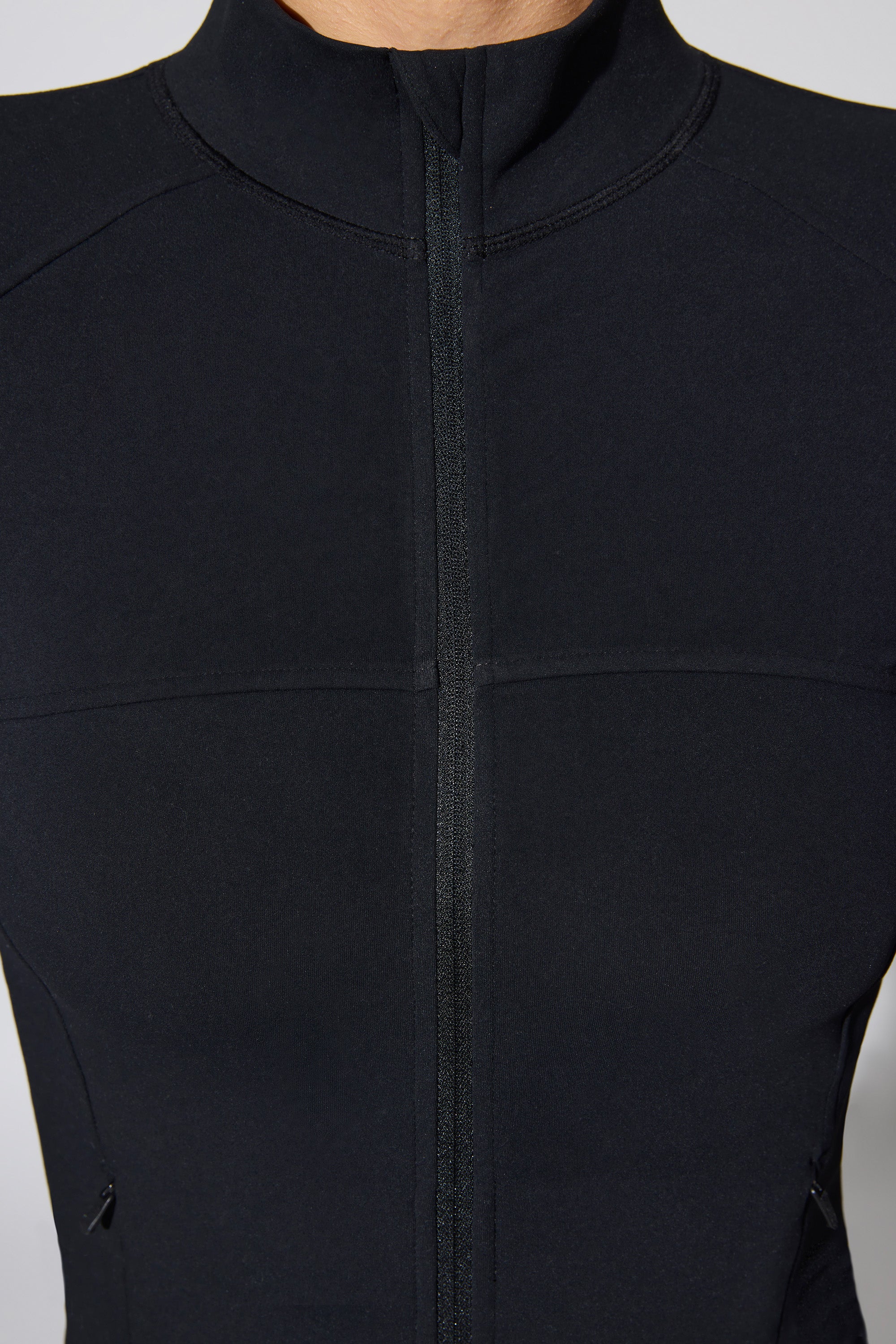 Long Sleeve Zip Up Jacket in Black - Image 4