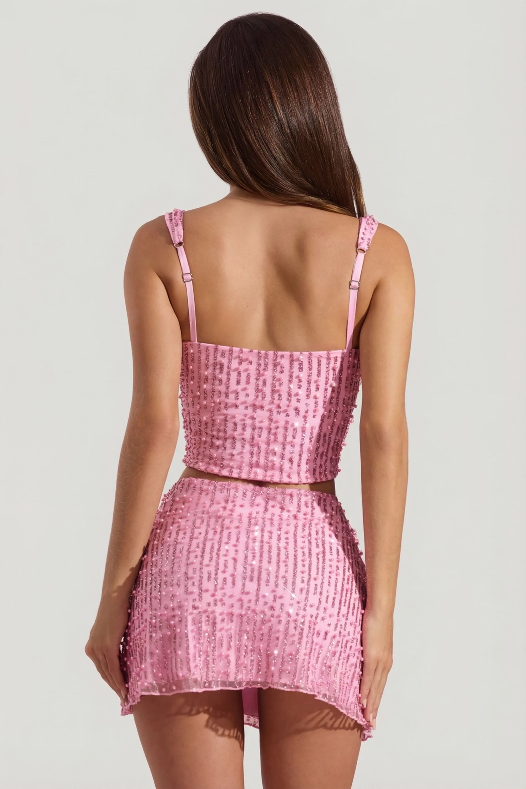 Embellished Low-Rise Mini Skirt in Pink - Image 2