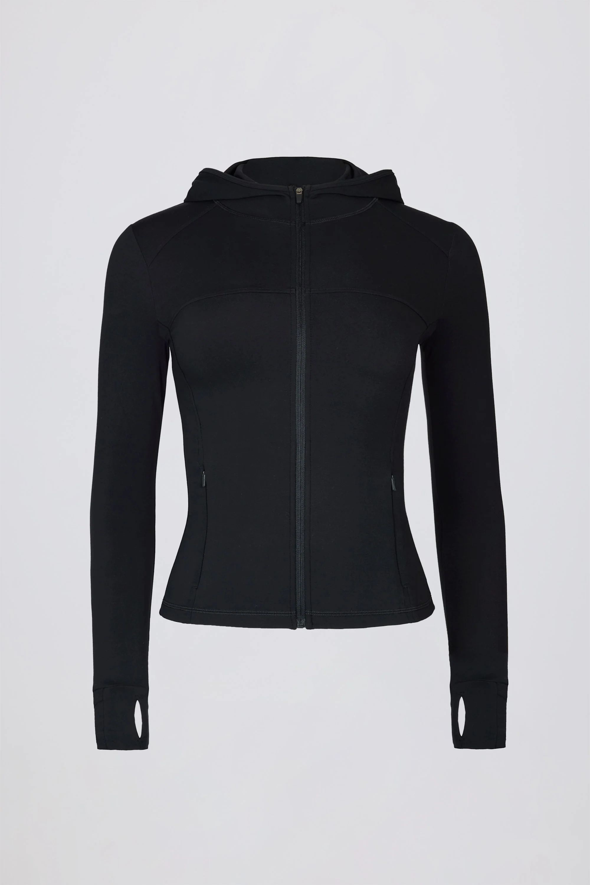 Soft Active Hooded Mid-Layer Jacket in Black - Image 3