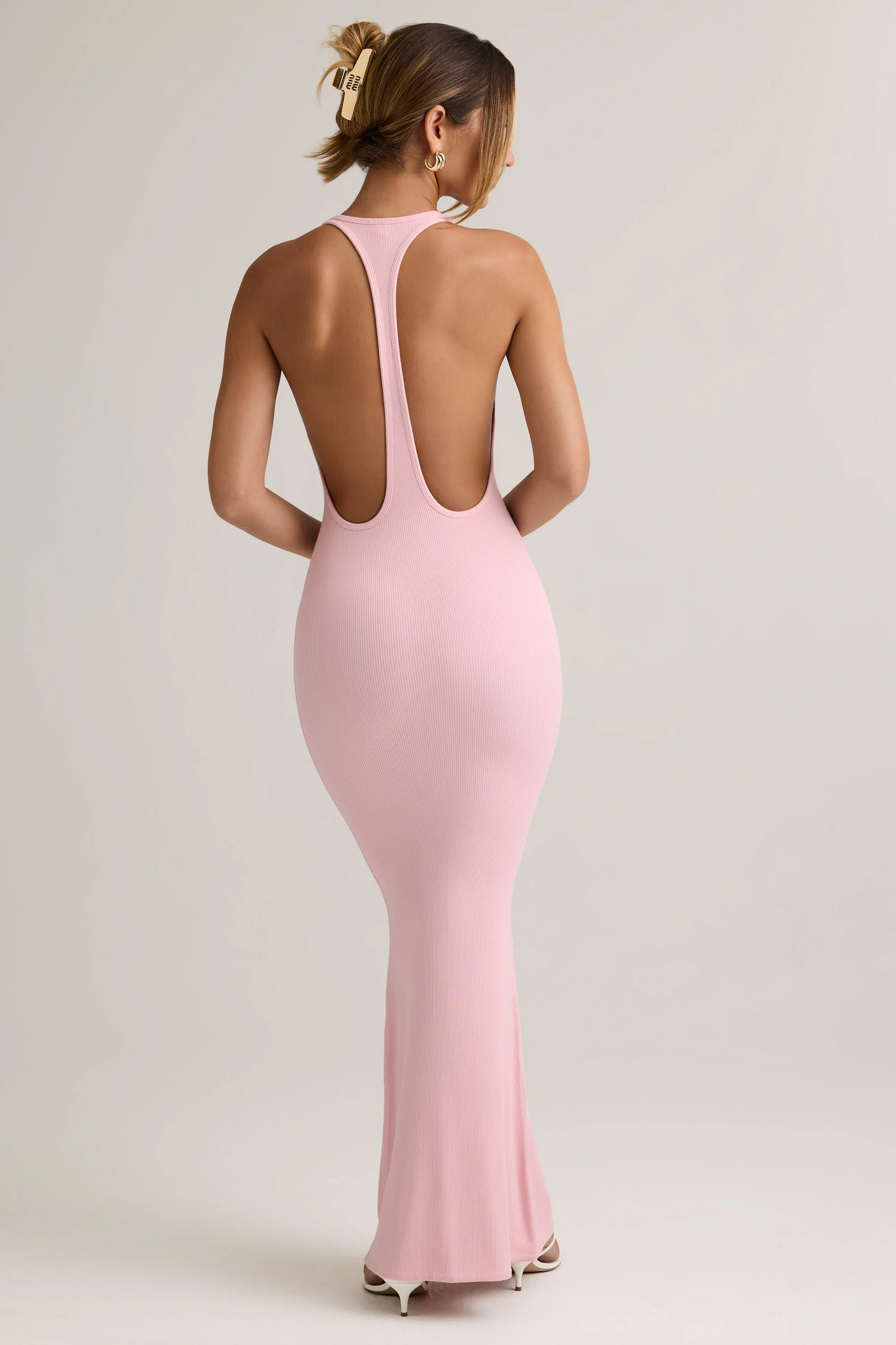Modal Racerback Maxi Dress in Baby Pink - Image 3