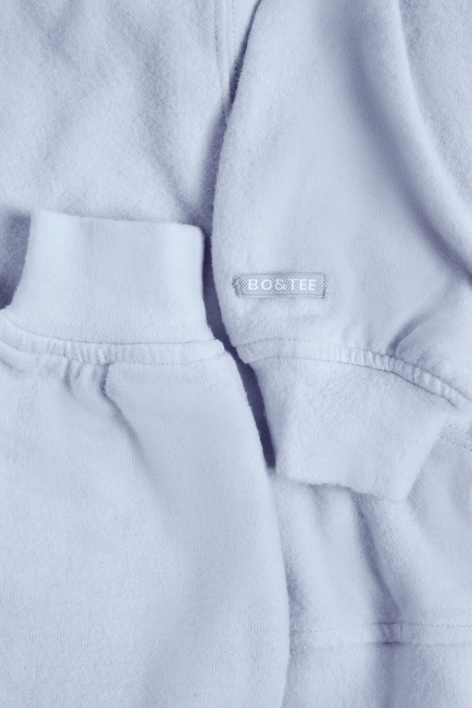Brushed Jersey Hooded Cropped Shrug in Soft Blue - Image 4