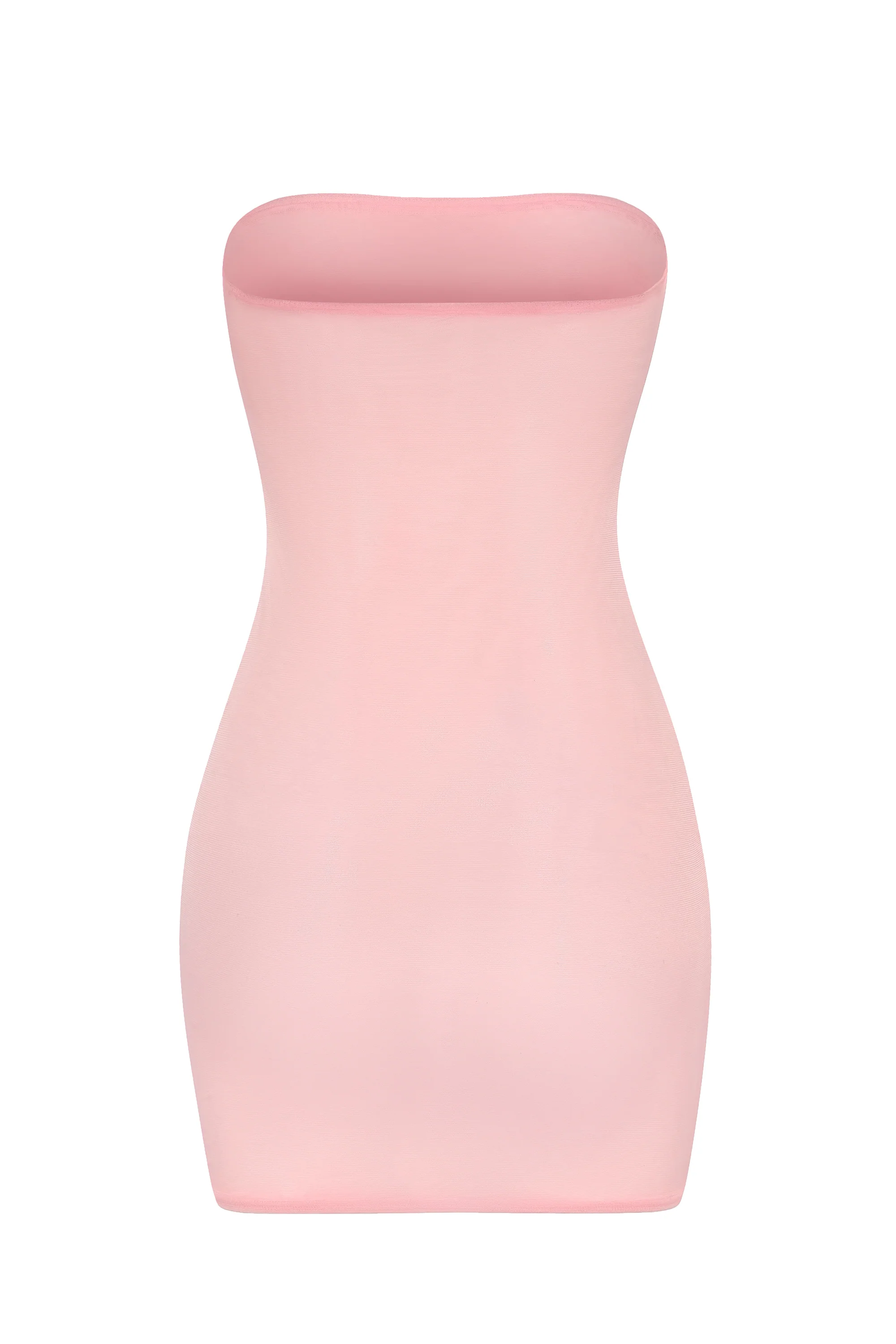 Soft Sheer-Mesh Bandeau Mini Slip Dress in Pink - Image 2