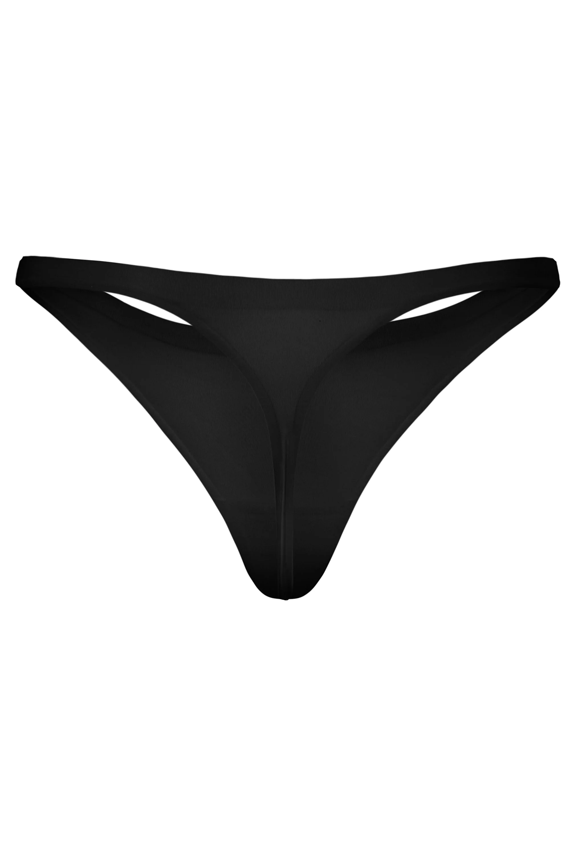 Seamless Knit Thong in Black - Image 2