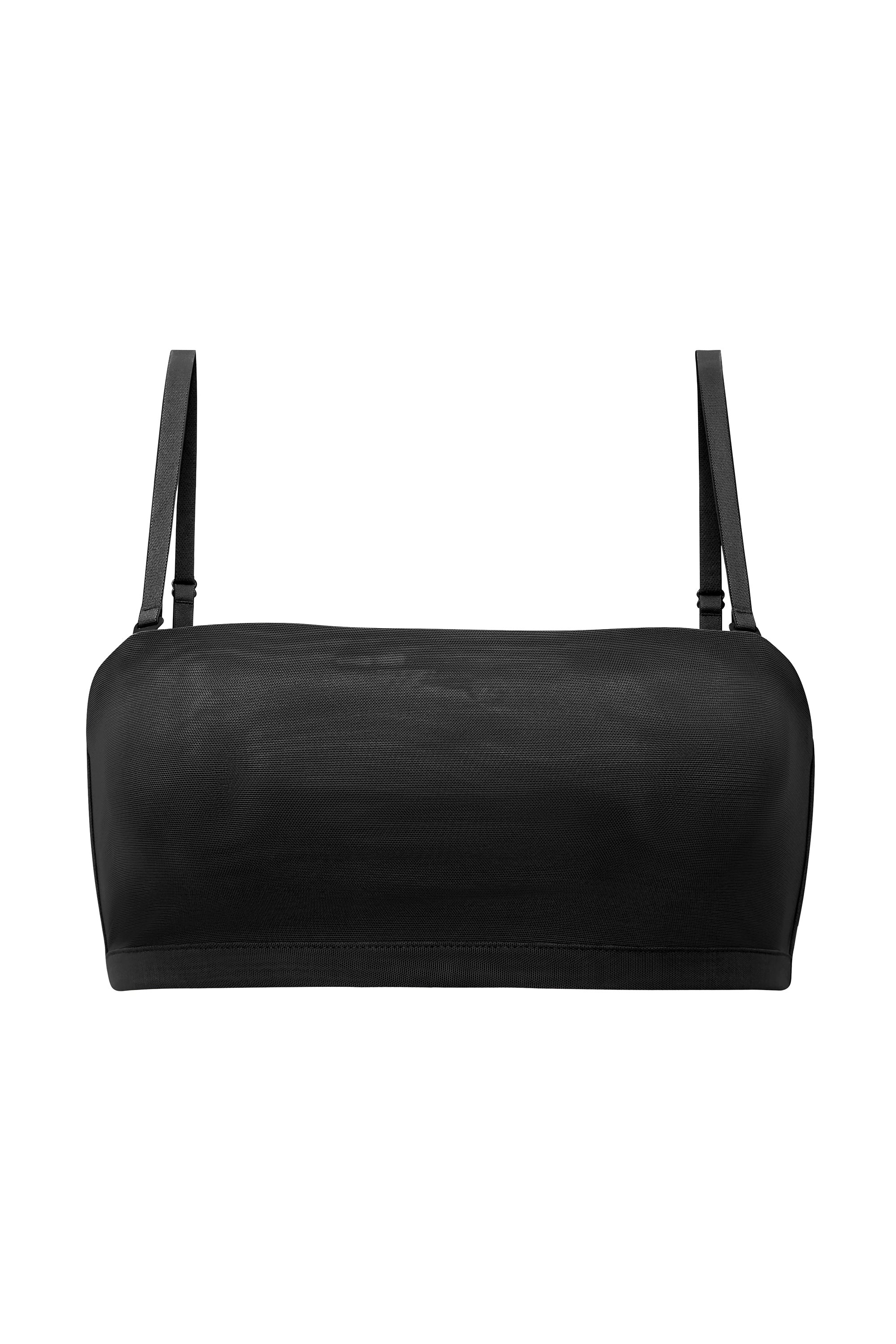 Soft Mesh Bandeau Bra in Black - Image 2