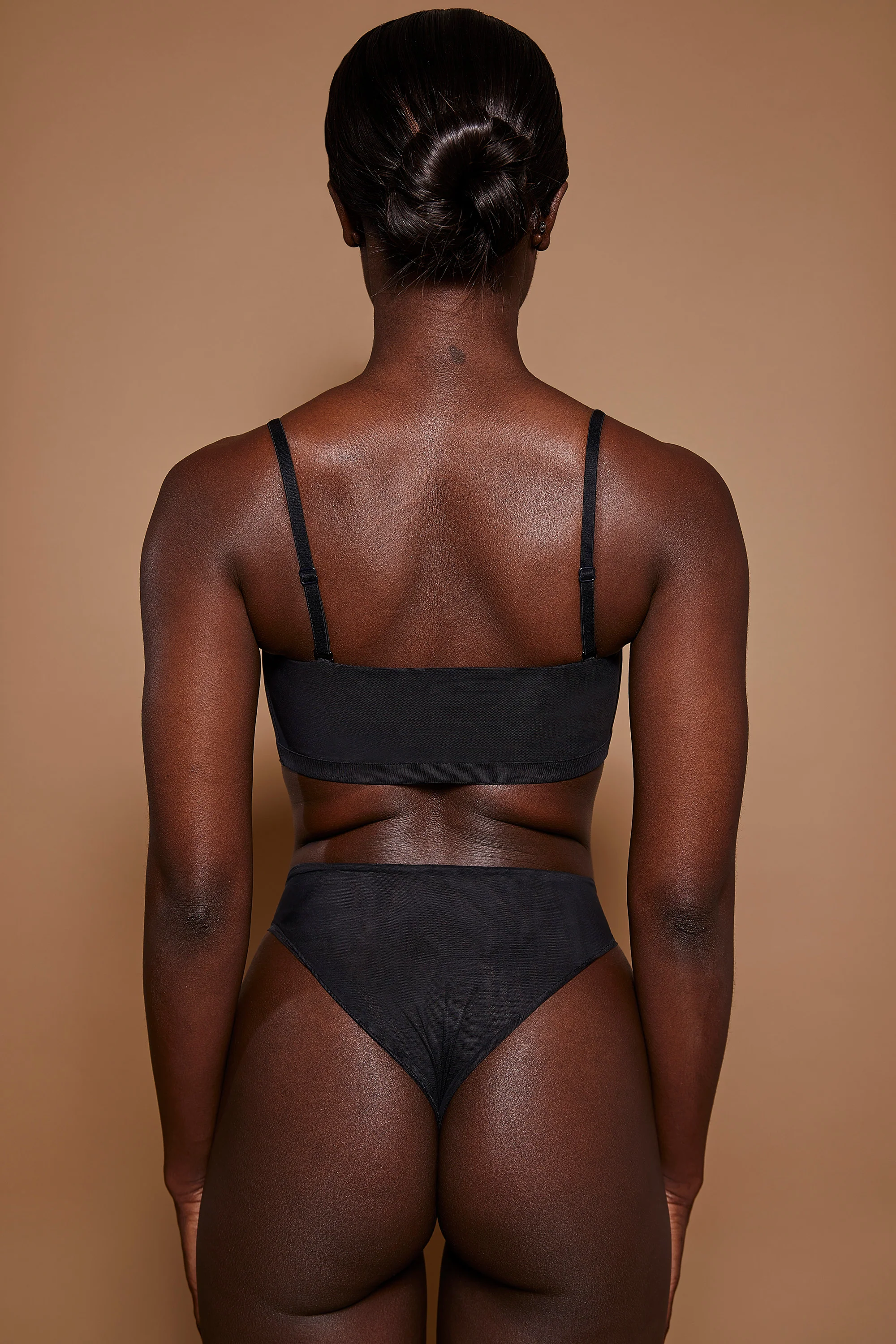 Soft Mesh Bandeau Bra in Black - Image 3