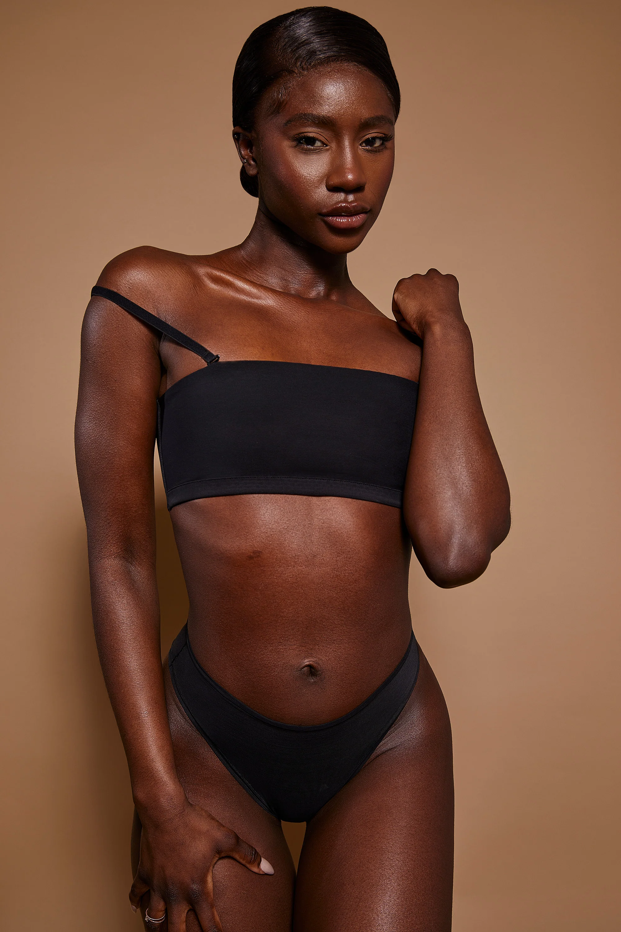 Soft Mesh Bandeau Bra in Black - Image 6