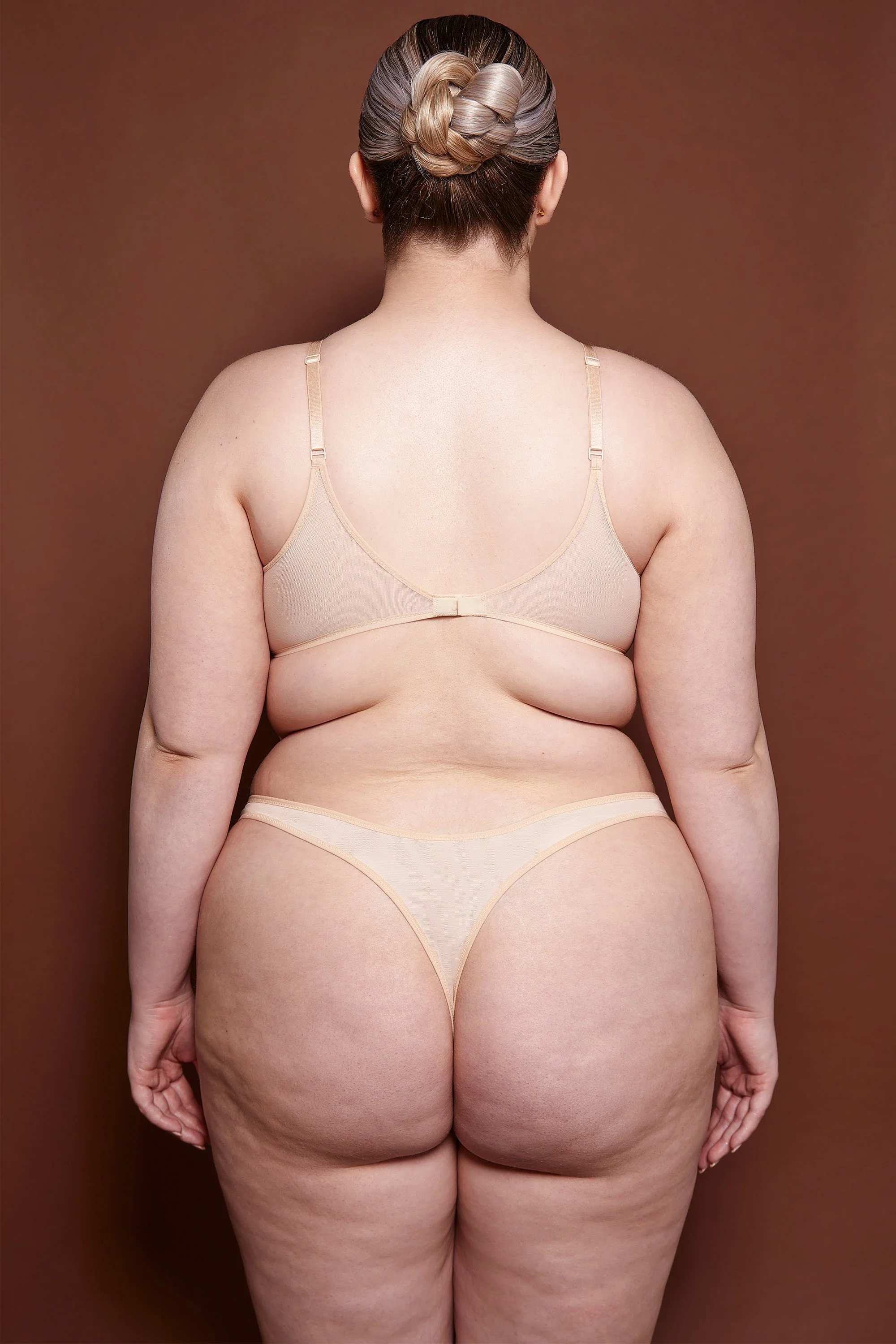 Soft Mesh Single Layer Underwired Bra in Beige - Image 3